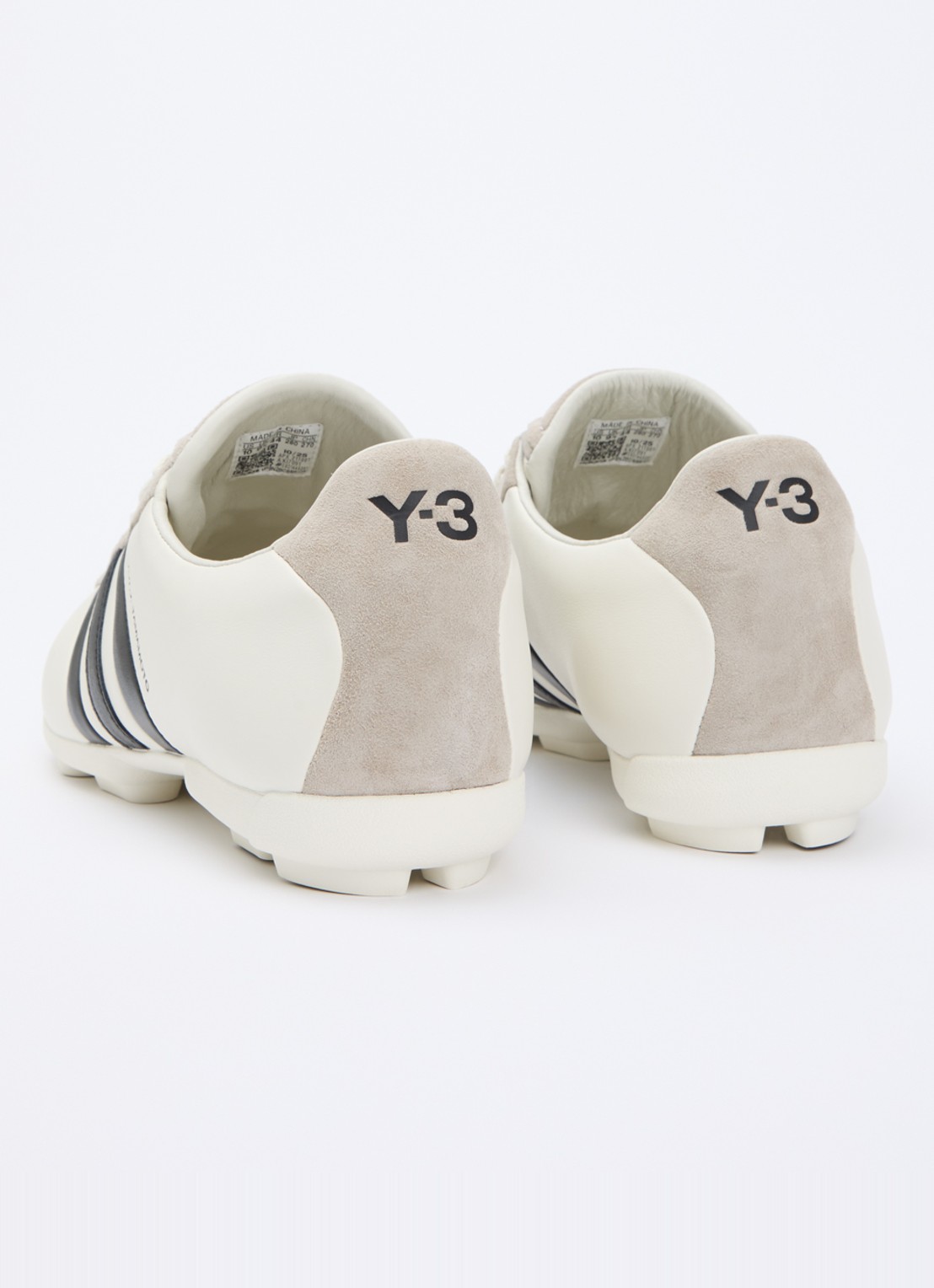 Y-3 Field sneaker van leer met details van suède - achterkant 2 wit