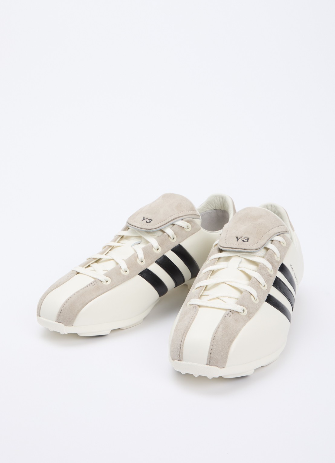 Y-3 Field sneaker van leer met details van suède - detail 3 wit