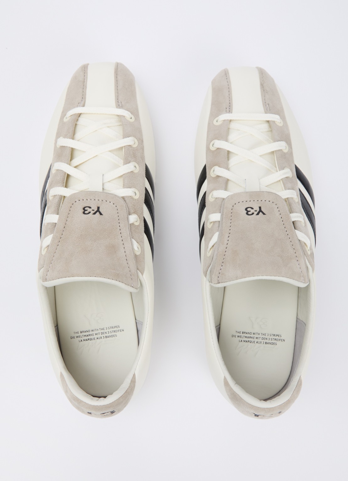 Y-3 Field sneaker van leer met details van suède - detail 4 wit