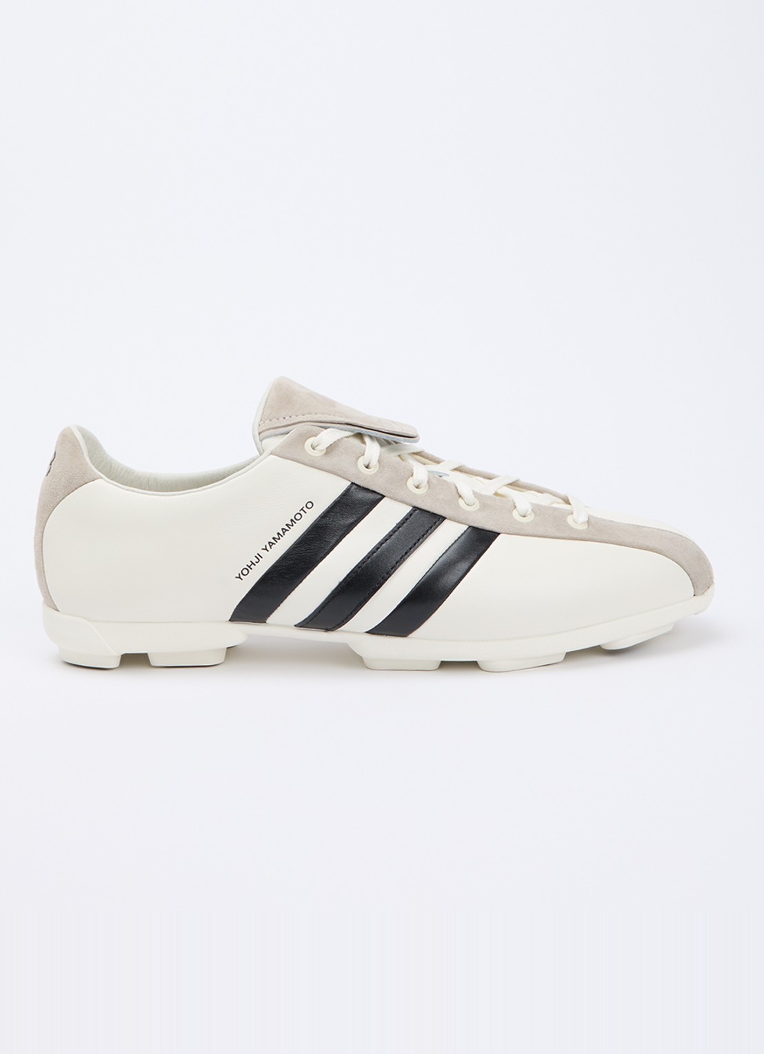 Y-3 Field sneaker van leer met details van suède - voorkant wit