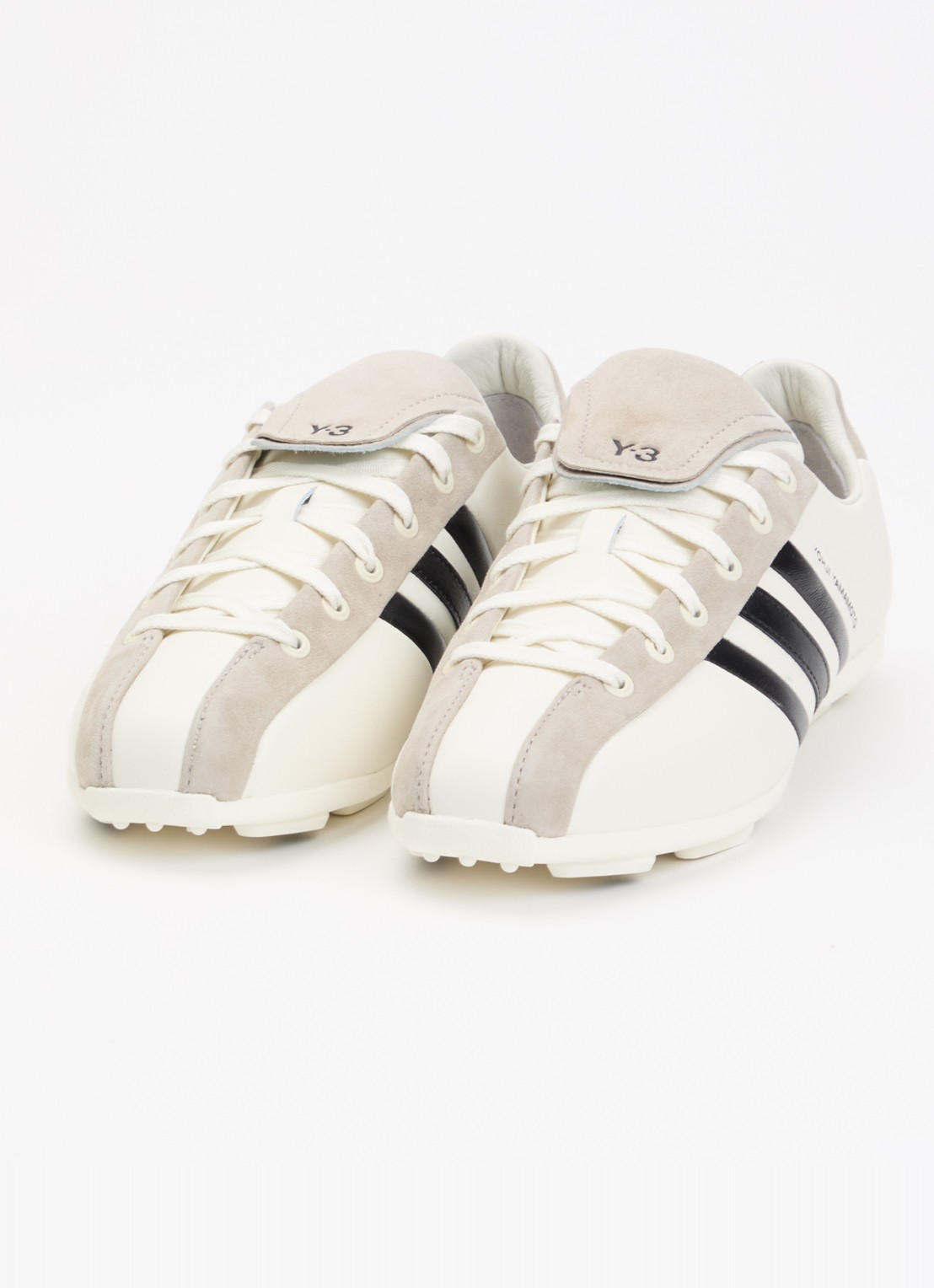 Y-3 Field sneaker van leer met details van suède - detail 3 wit