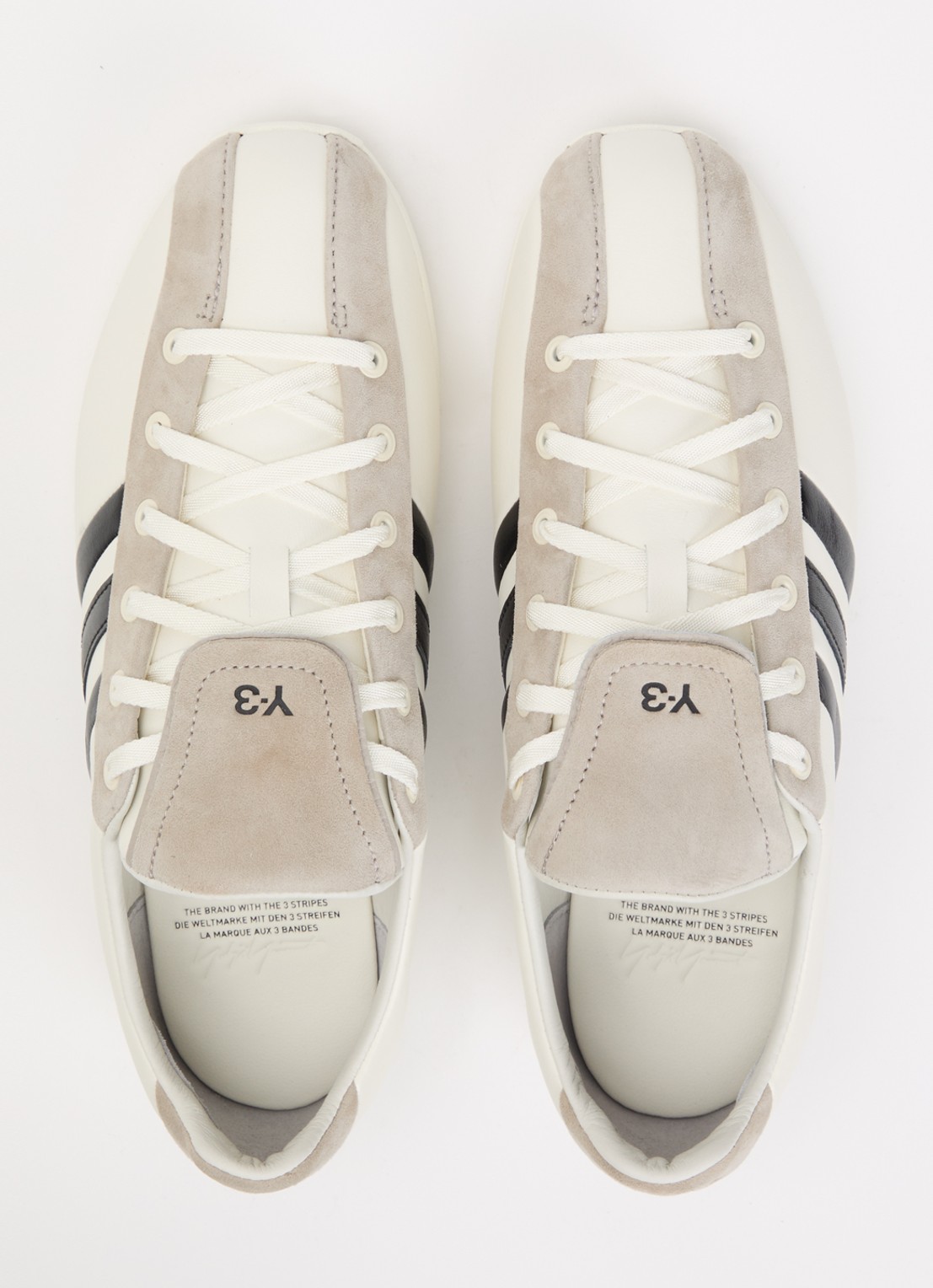 Y-3 Field sneaker van leer met details van suède - detail 4 wit