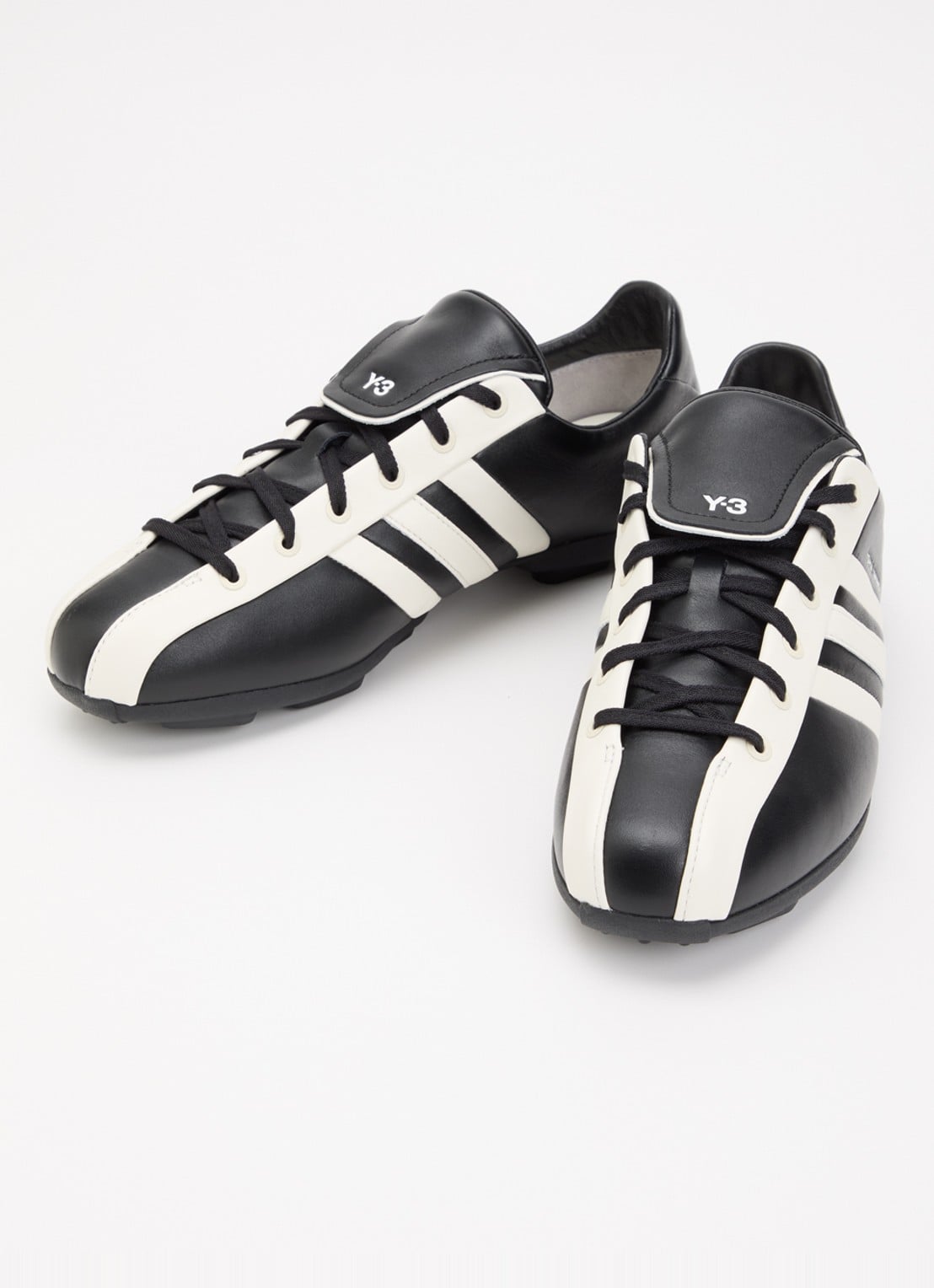 Y-3 Field sneaker van leer  - detail zwart