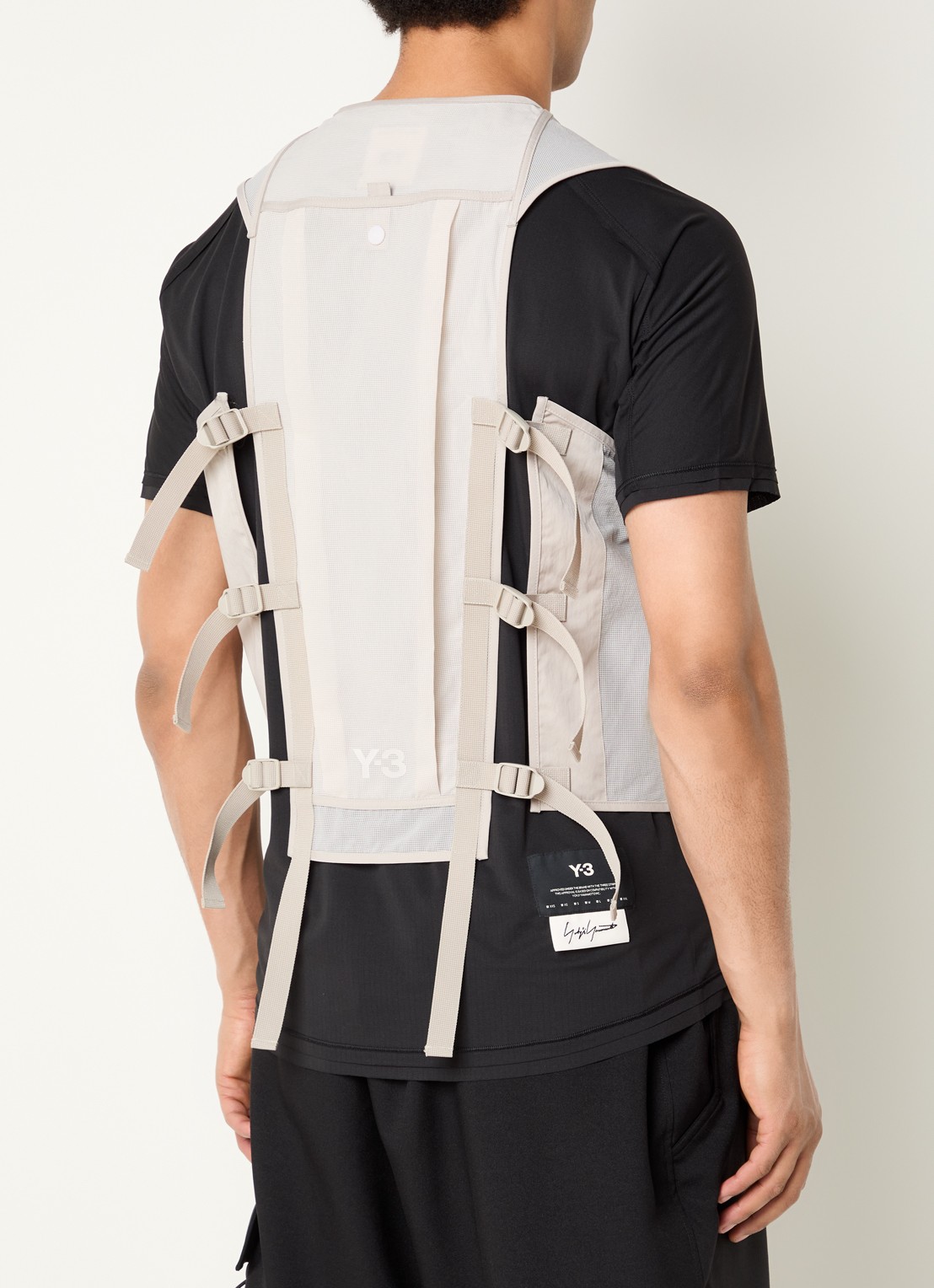 Y-3 Gilet met klepzakken - achterkant bruin