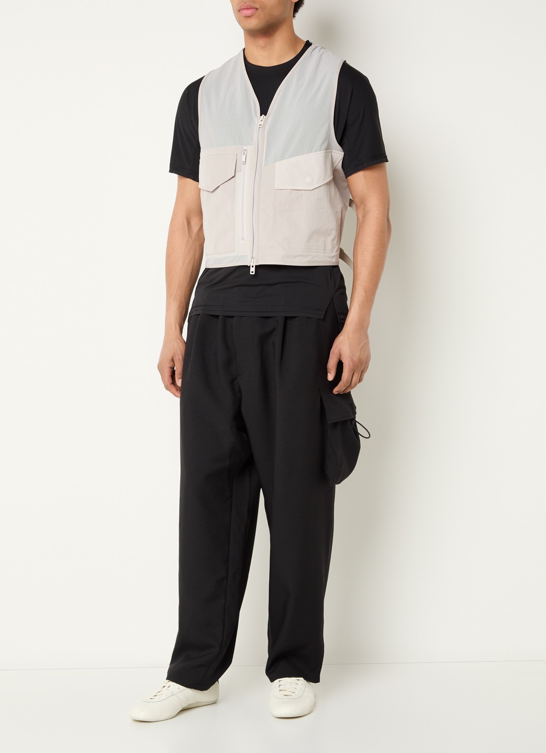 Y-3 Gilet met klepzakken - voorkant 3 bruin
