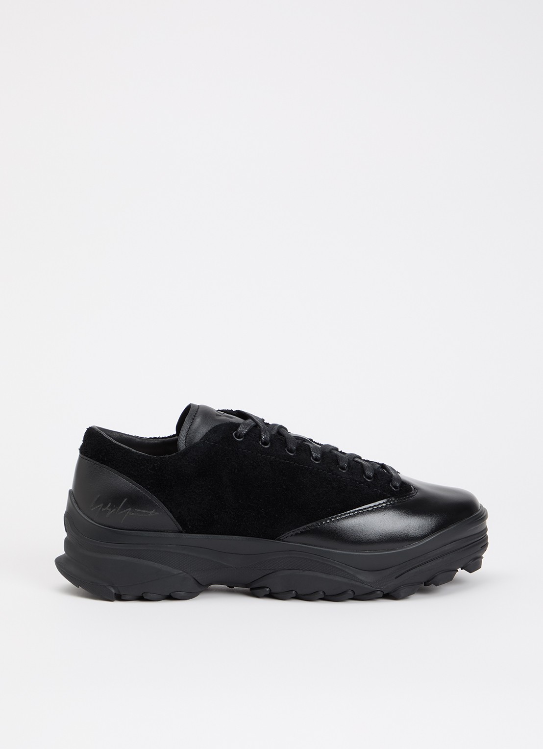 Y-3 GSG9 Lo sneaker van suède met details van leer - voorkant zwart