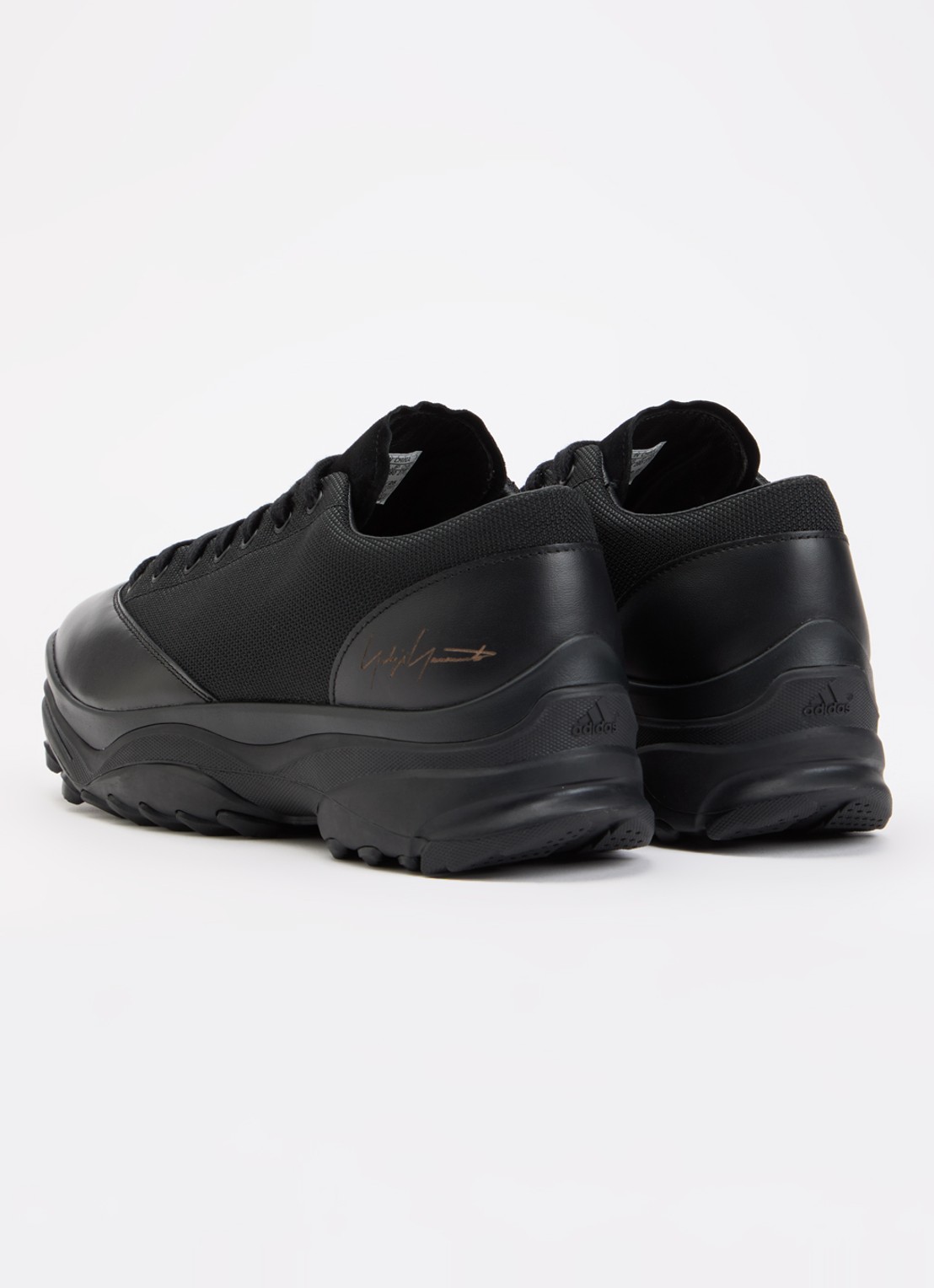 Y-3 GSG9 LOW sneaker van leer met suède bovenwerk - achterkant 4 zwart