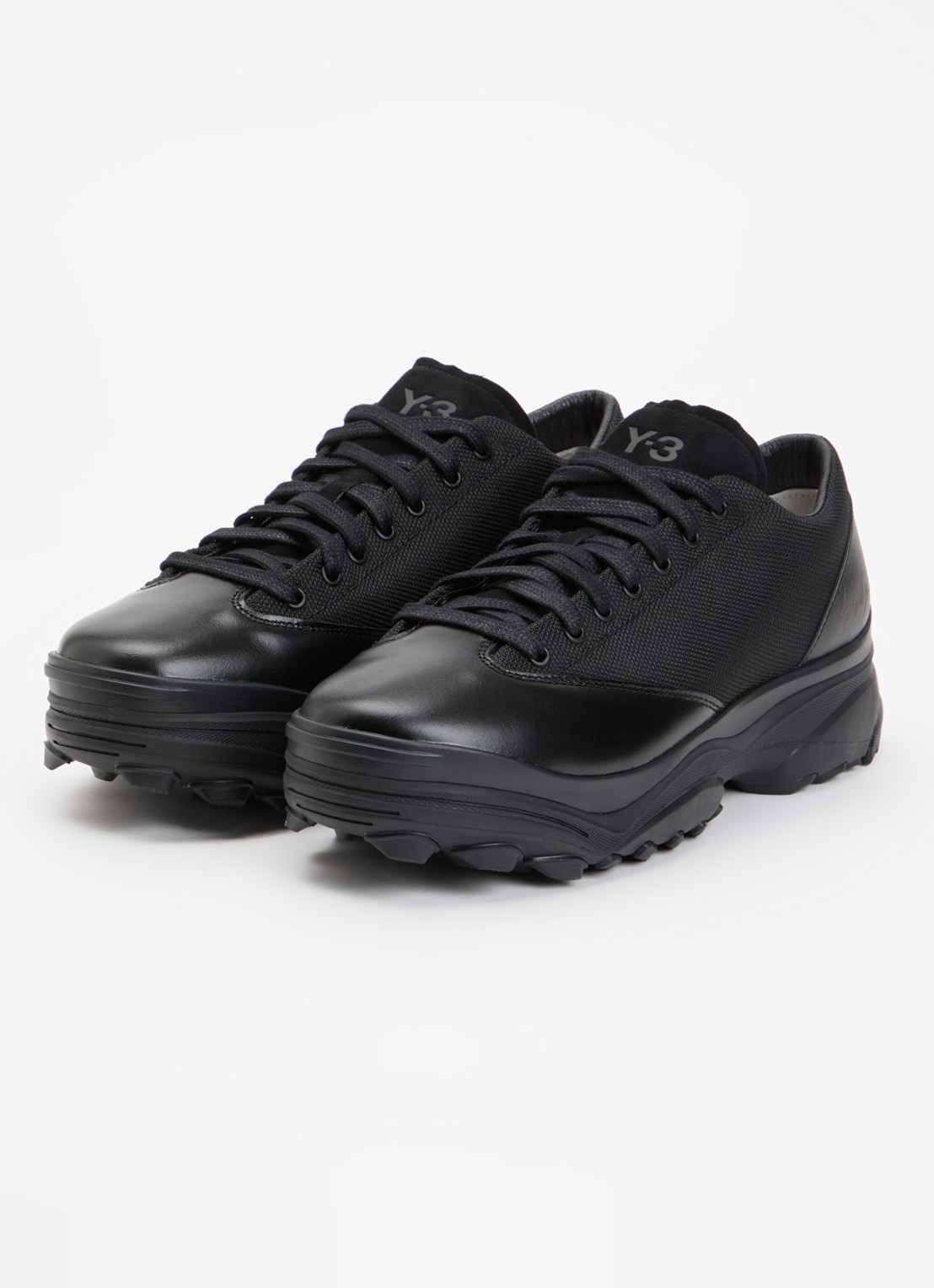 Y-3 GSG9 LOW sneaker van leer met suède bovenwerk - detail zwart