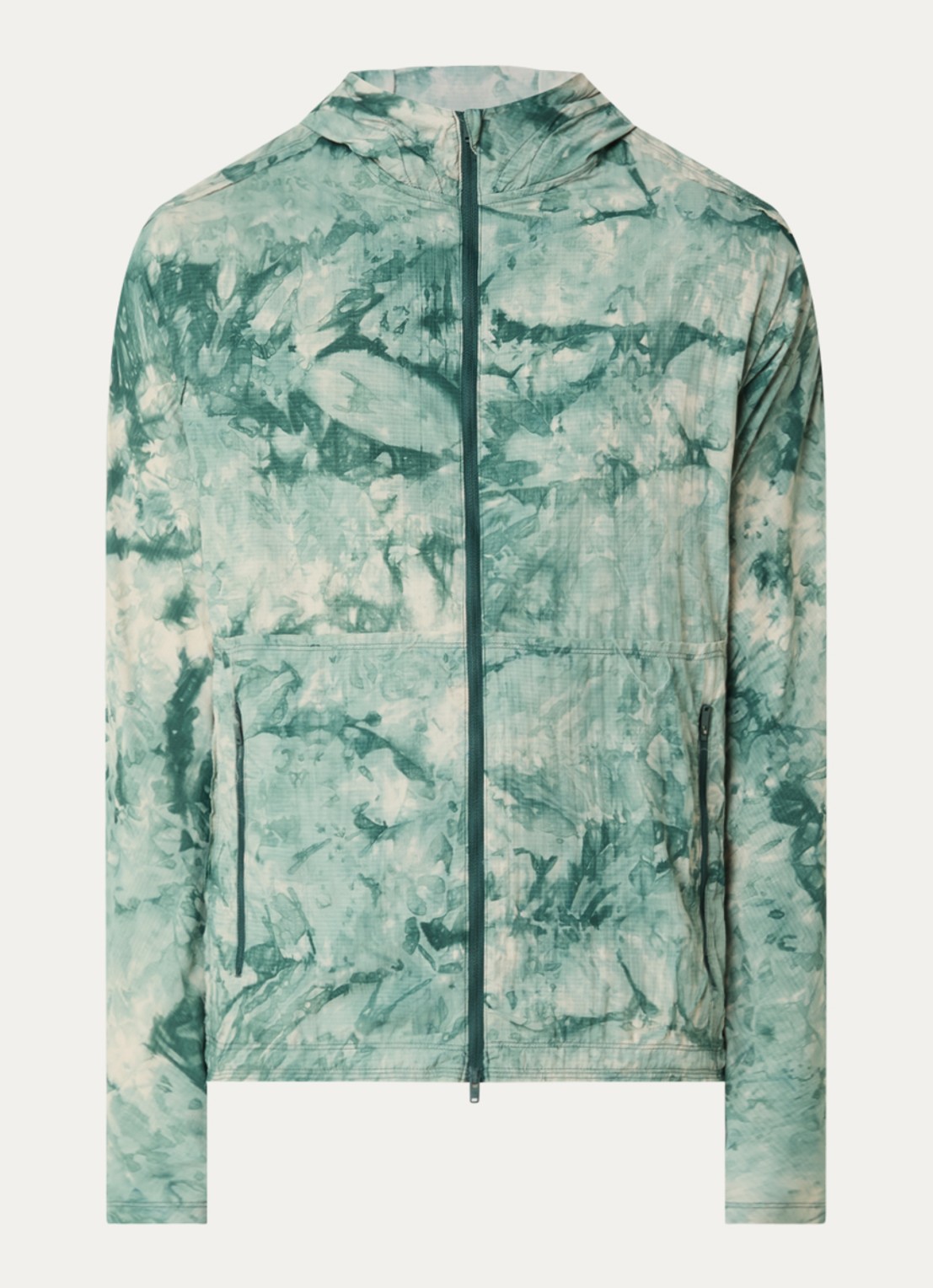 Y-3 Jack met camouflageprint en capuchon - voorkant 3 groen