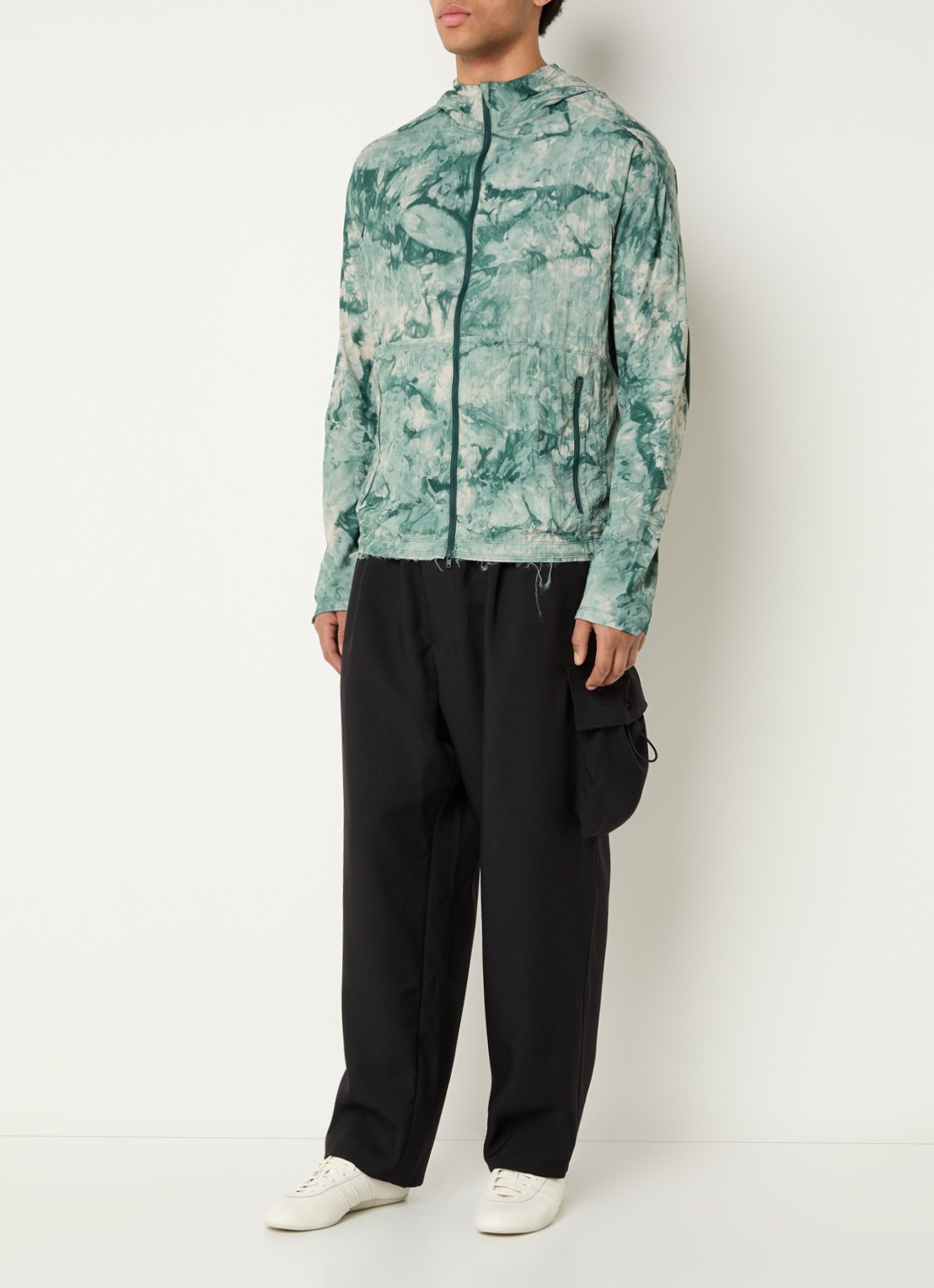 Y-3 Jack met camouflageprint en capuchon - voorkant 4 groen