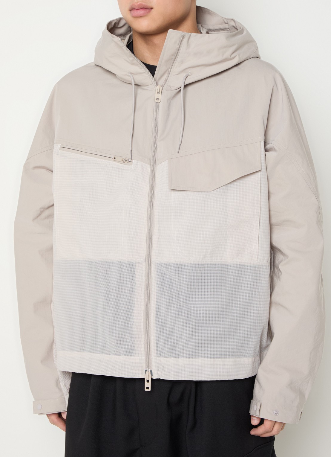 Y-3 Jack met capuchon en borstzakken - detail 2 bruin