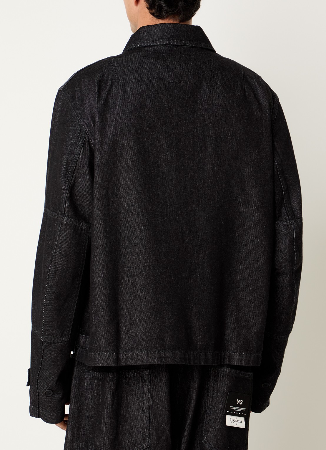 Y-3 Jack van denim met steekzakken - achterkant 3 zwart