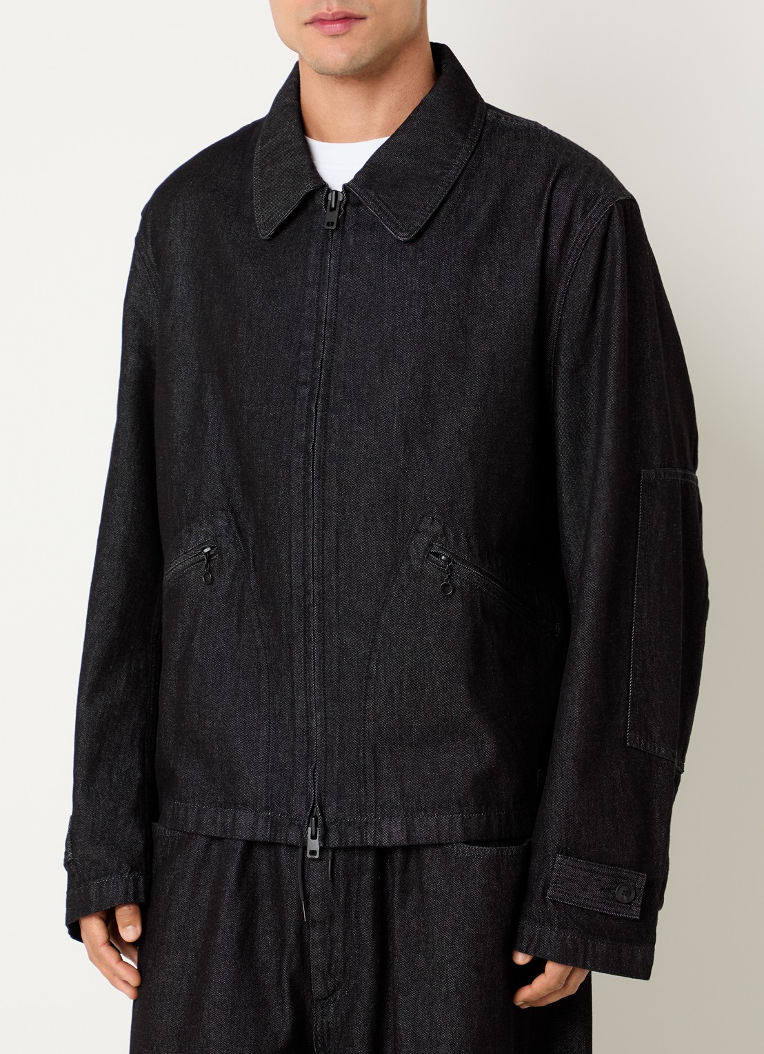 Y-3 Jack van denim met steekzakken - detail 4 zwart