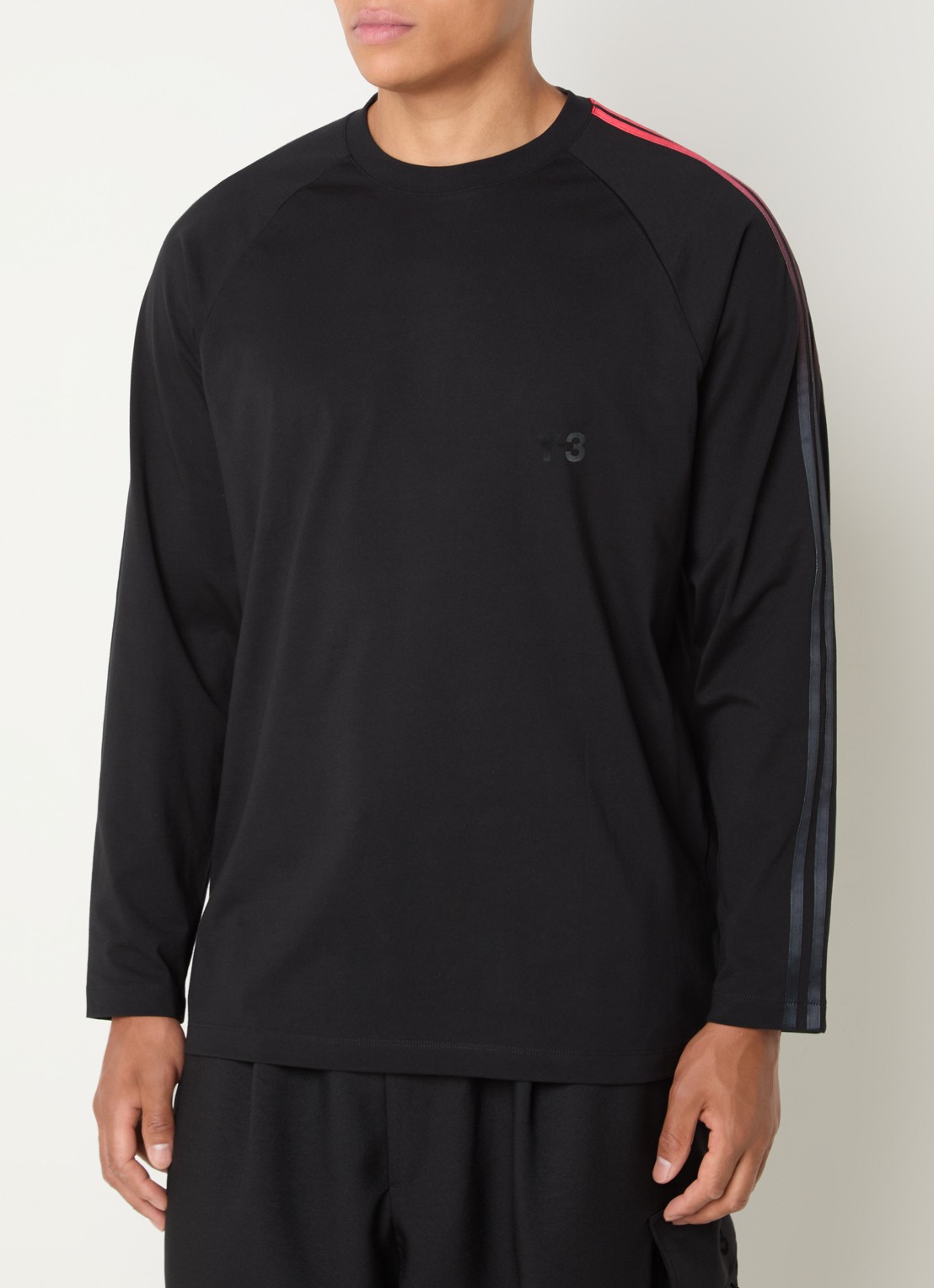 Y-3 Longsleeve met logo - detail zwart