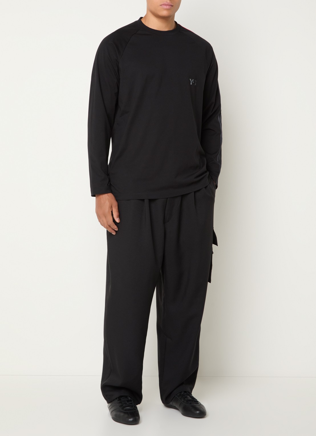 Y-3 Longsleeve met logo - voorkant 4 zwart