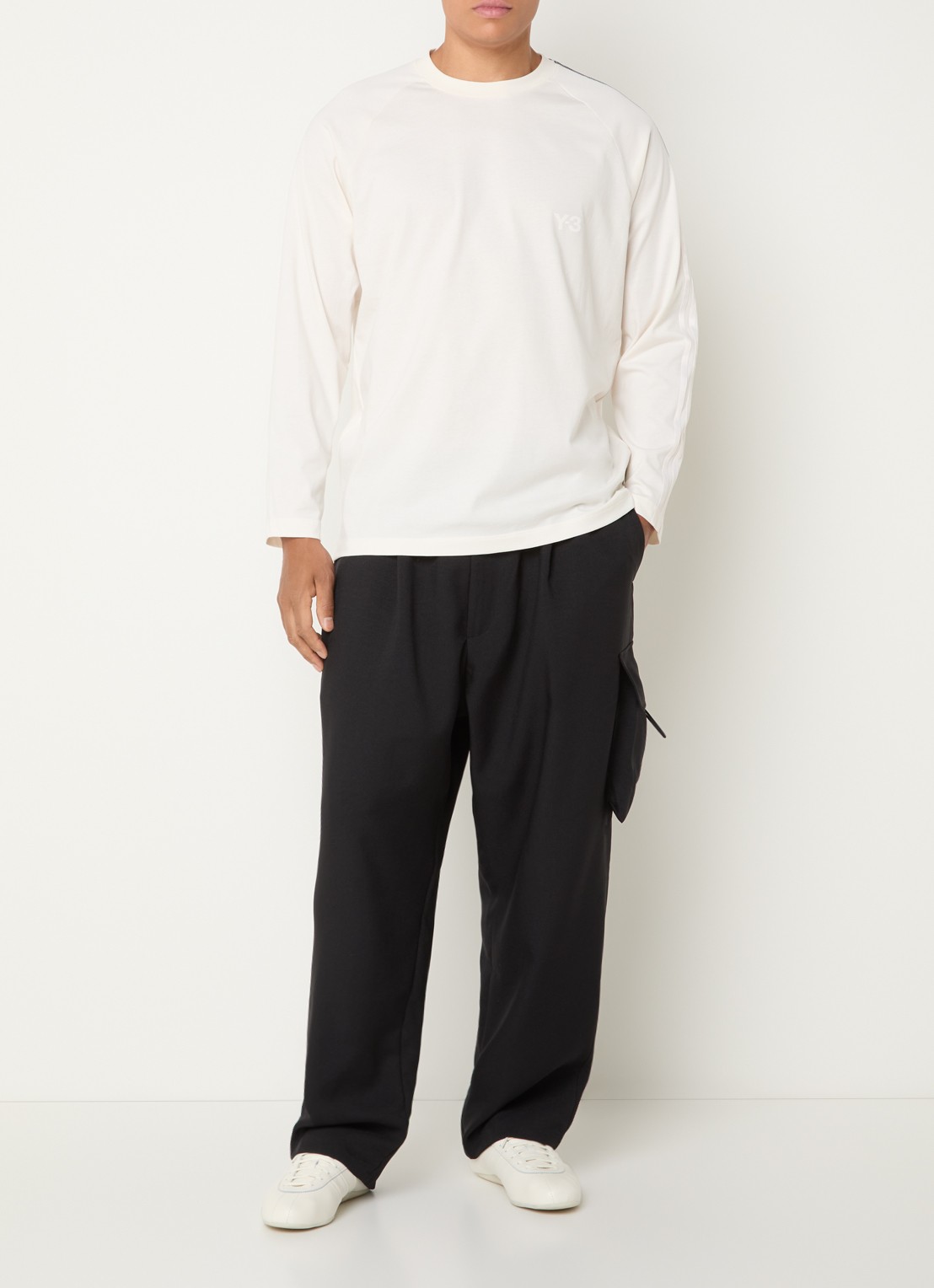 Y-3 Longsleeve met logo - voorkant 4 beige