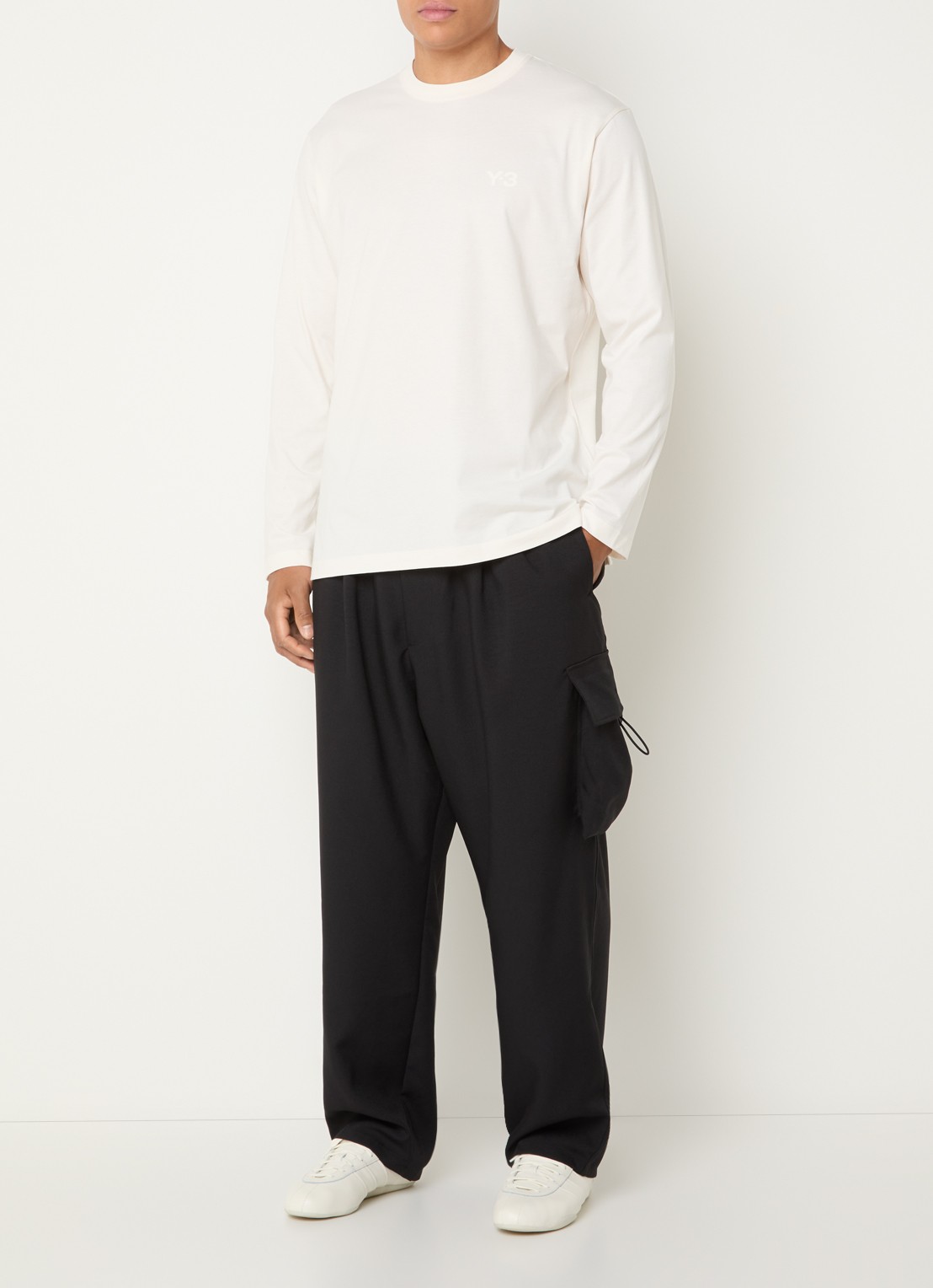 Y-3 Longsleeve met logo - voorkant 2 beige