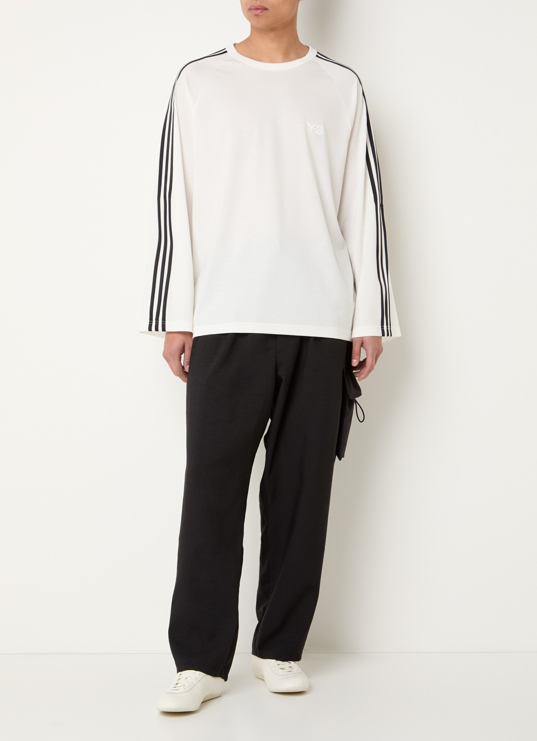 Y-3 Longsleeve met logoprint - voorkant 2 wit