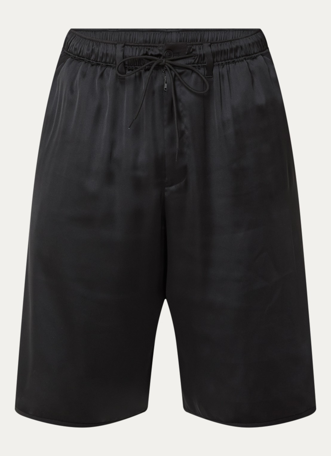 Y-3 Loose fit korte broek van satijn - voorkant 3 zwart