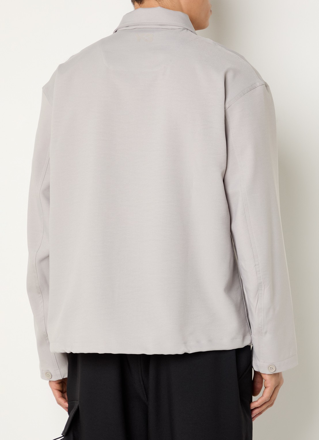 Y-3 Oversized fit overhemd met borstzak en steekzakken - achterkant beige