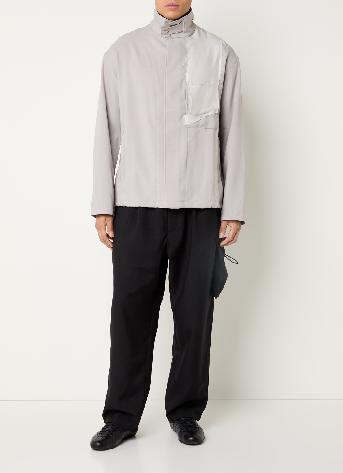 Y-3 Oversized fit overhemd met borstzak en steekzakken - voorkant 4 beige