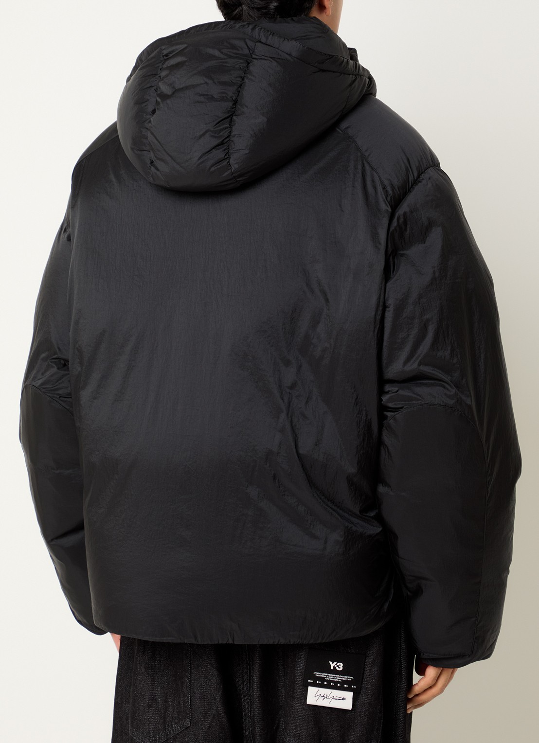 Y-3 Puffer jack met steekzakken - achterkant 3 zwart