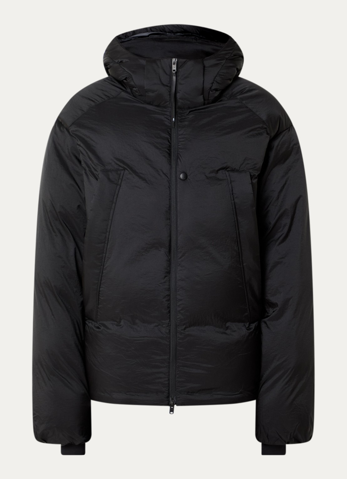 Y-3 Puffer jack met steekzakken - voorkant zwart