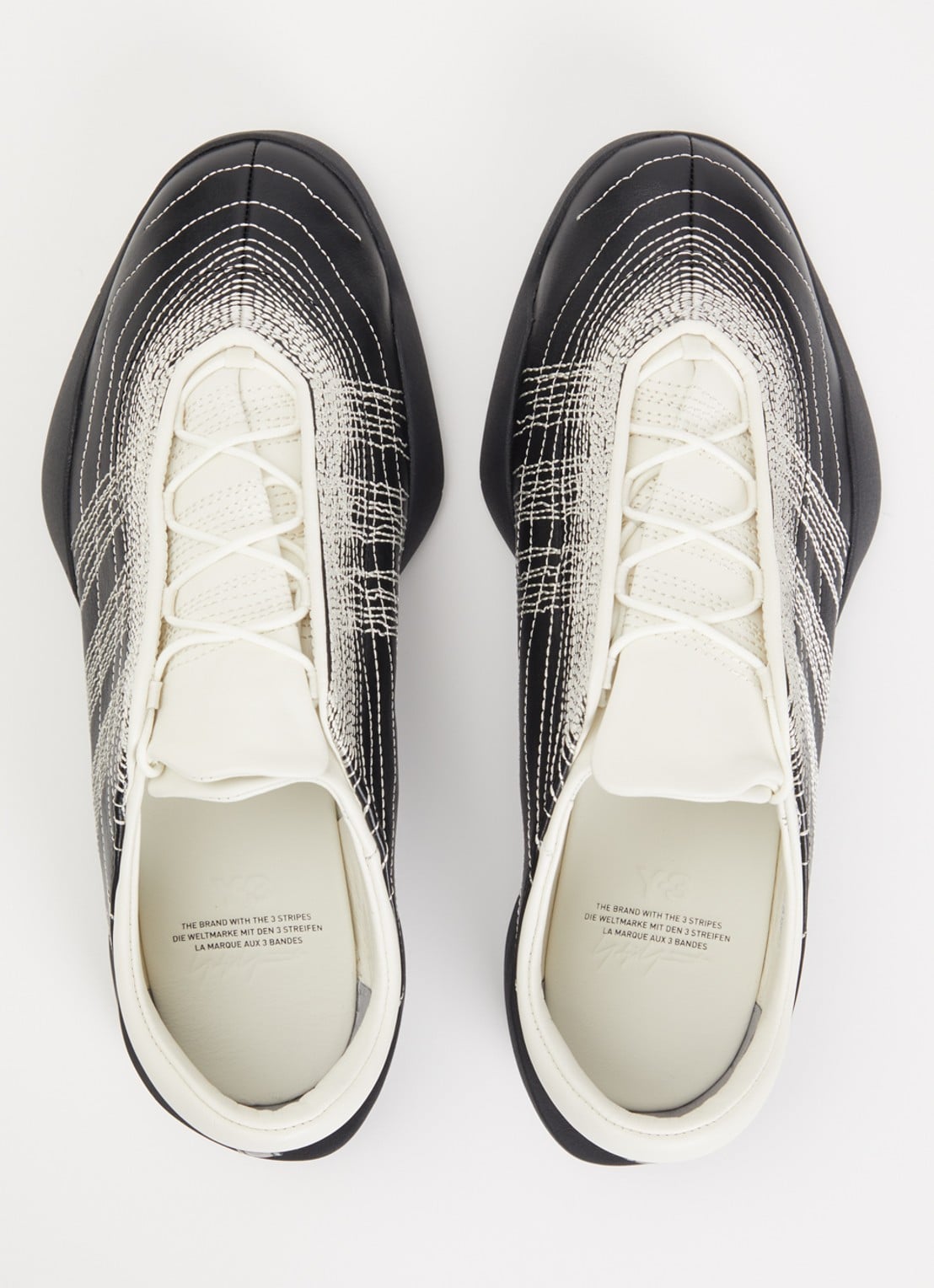 Y-3 Regu Embroidery sneaker van leer - detail 2 zwart