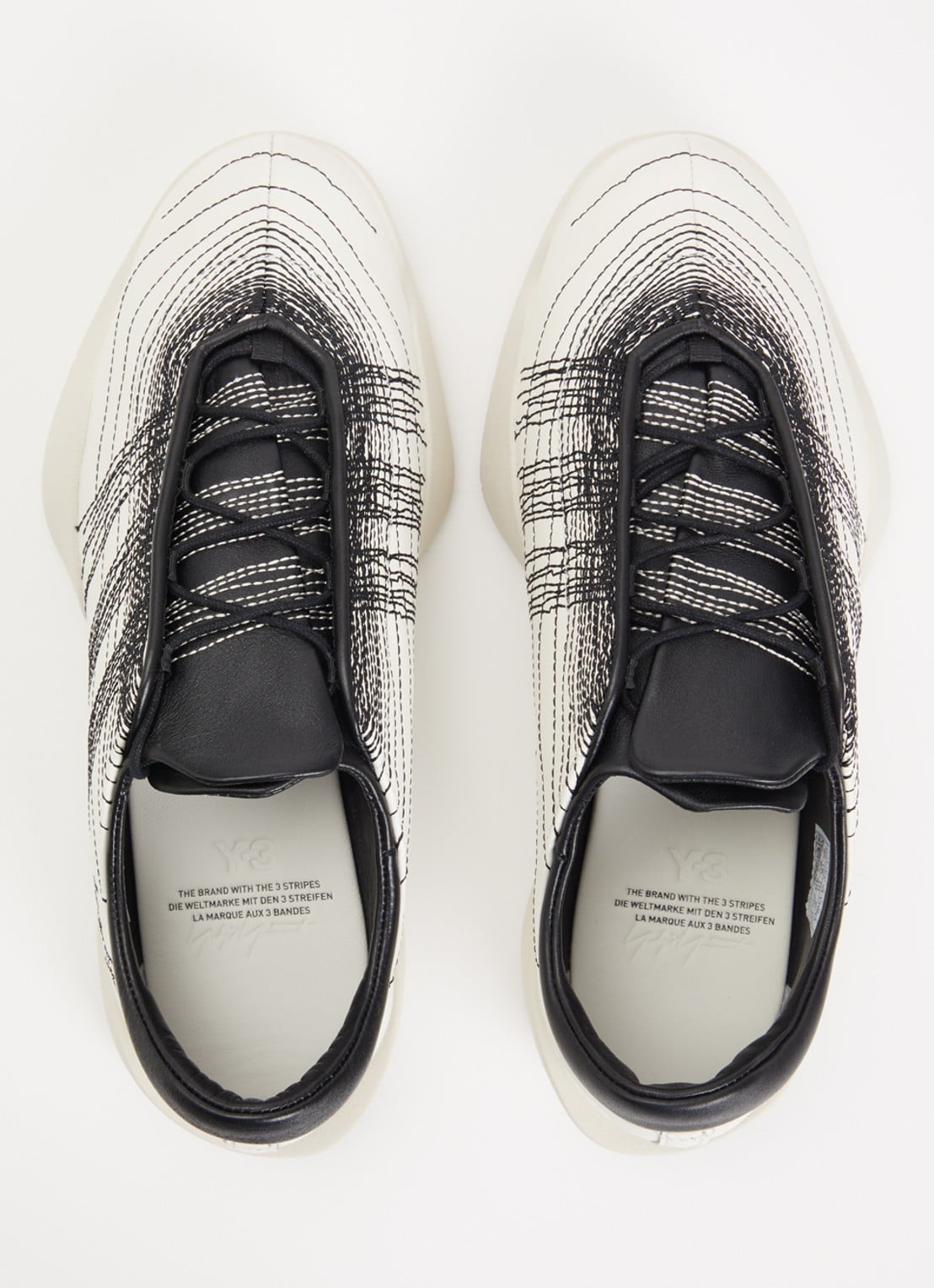 Y-3 Regu Embroidery sneaker van leer - detail 2 wit