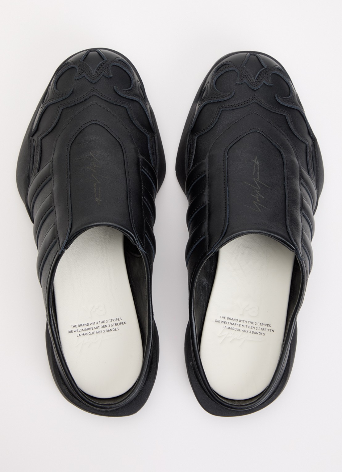 Y-3 Regu muiltje van leer - detail 4 zwart