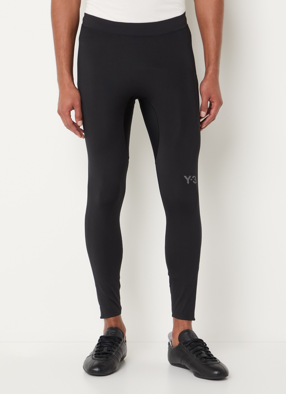 Y-3 Skinny fit trainingslegging met logo - detail zwart
