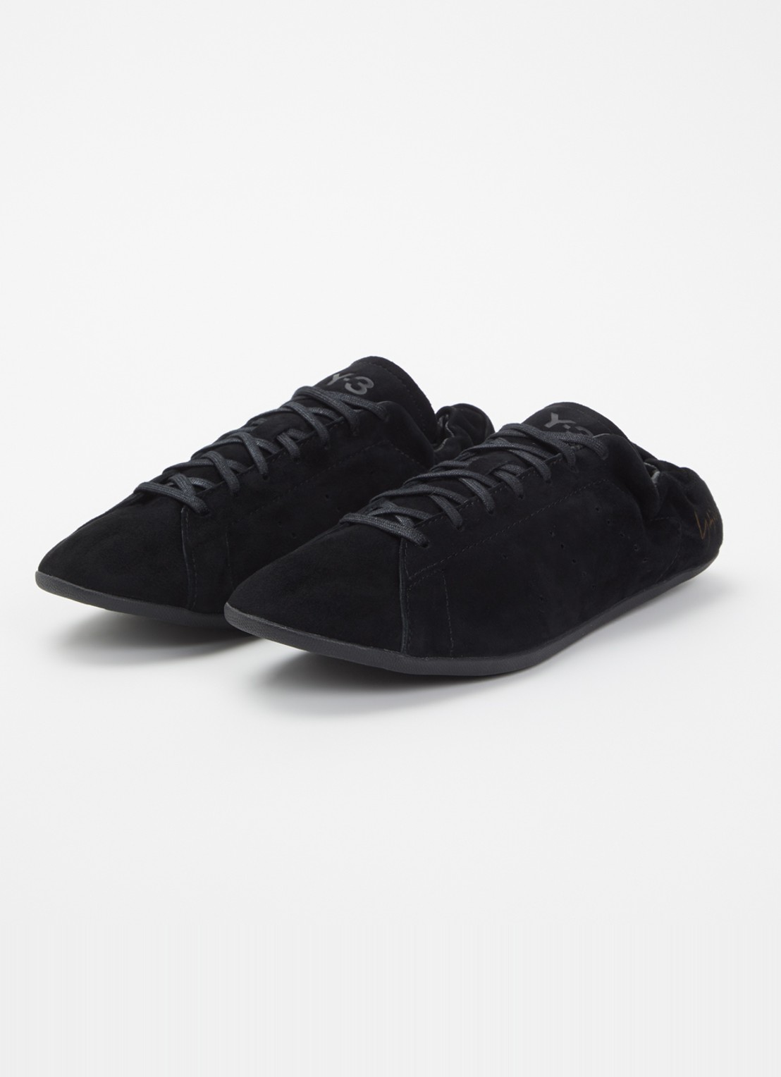 Y-3 Stan Smith Lo Pro sneaker van suède - detail zwart