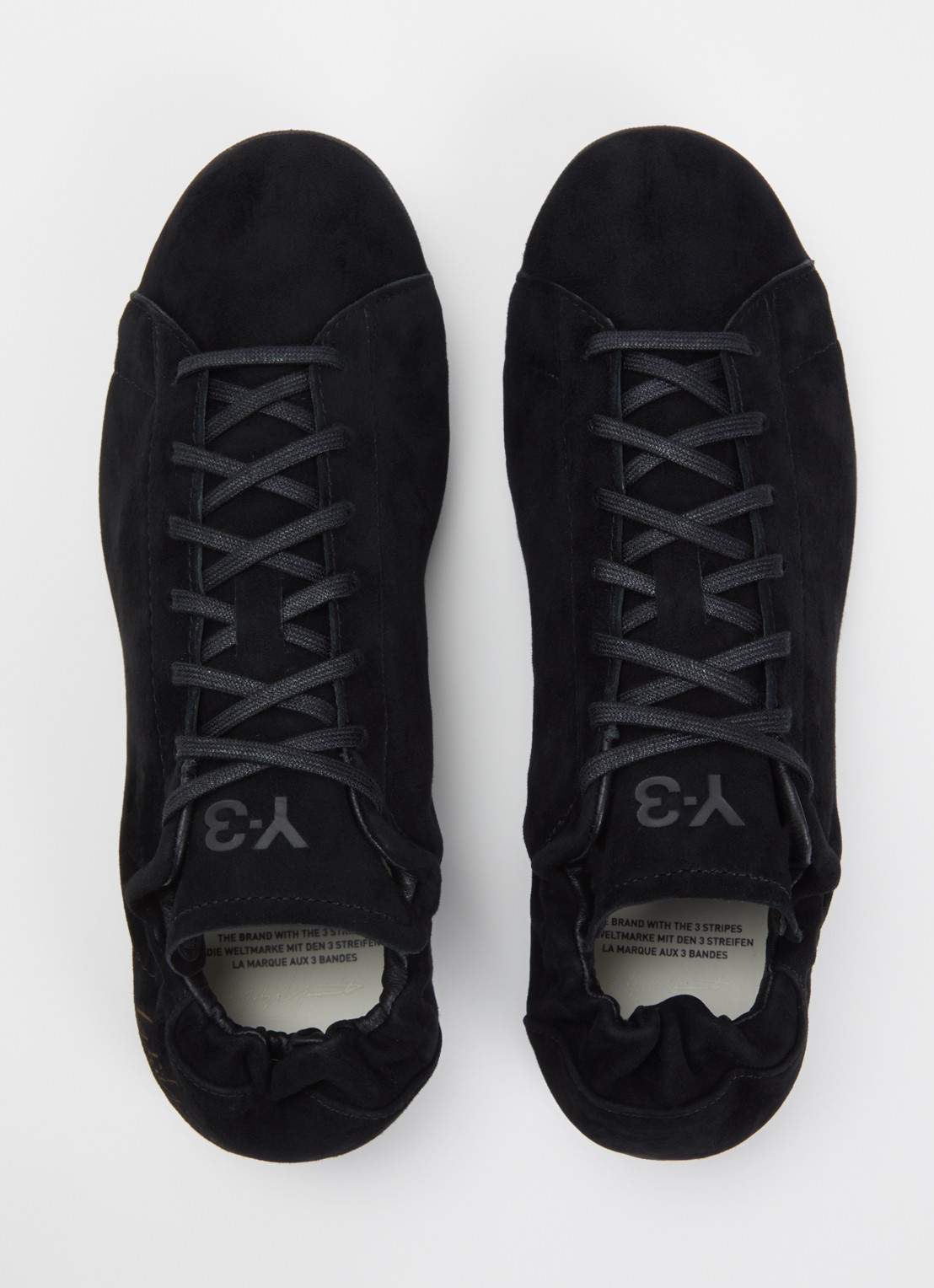 Y-3 Stan Smith Lo Pro sneaker van suède - detail 2 zwart