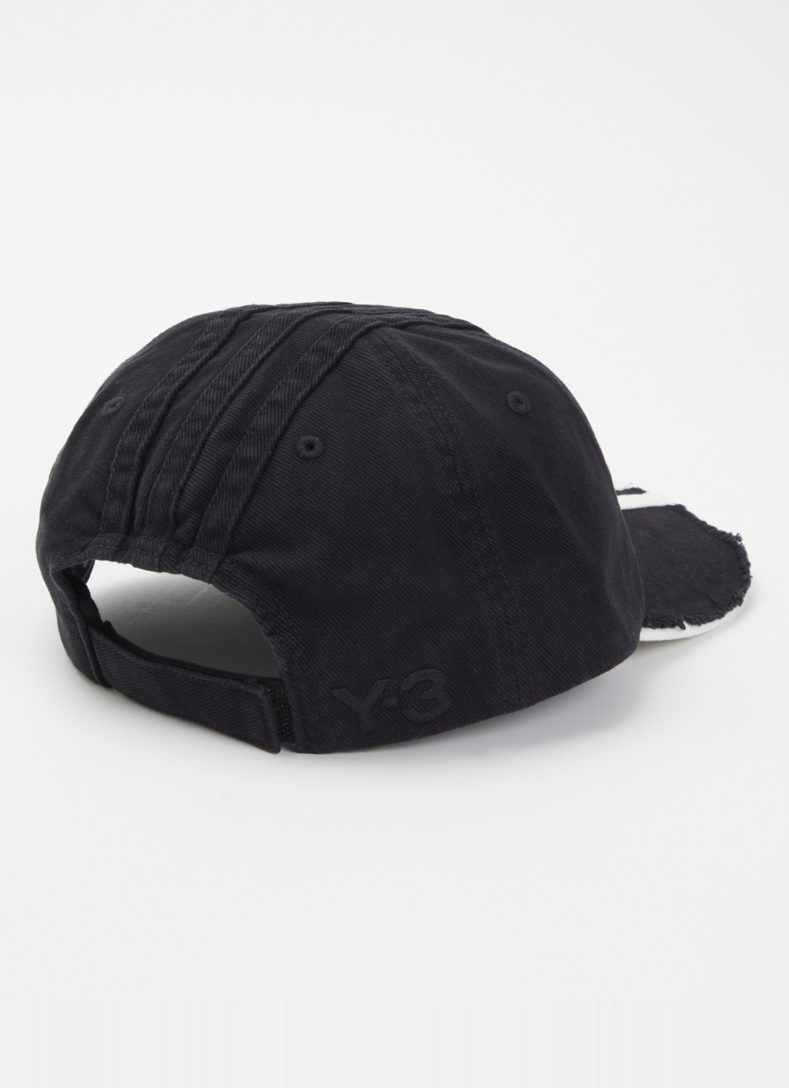 Y-3 Stripes pet met logoborduring - detail zwart