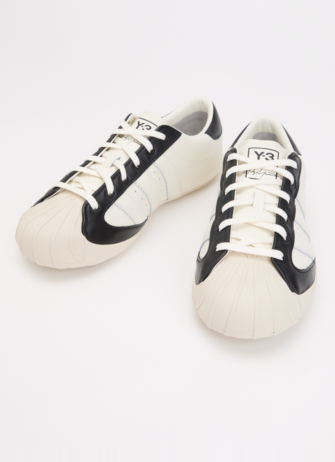 Y-3 Superstar 3G sneaker van leer - detail 2 gebroken wit