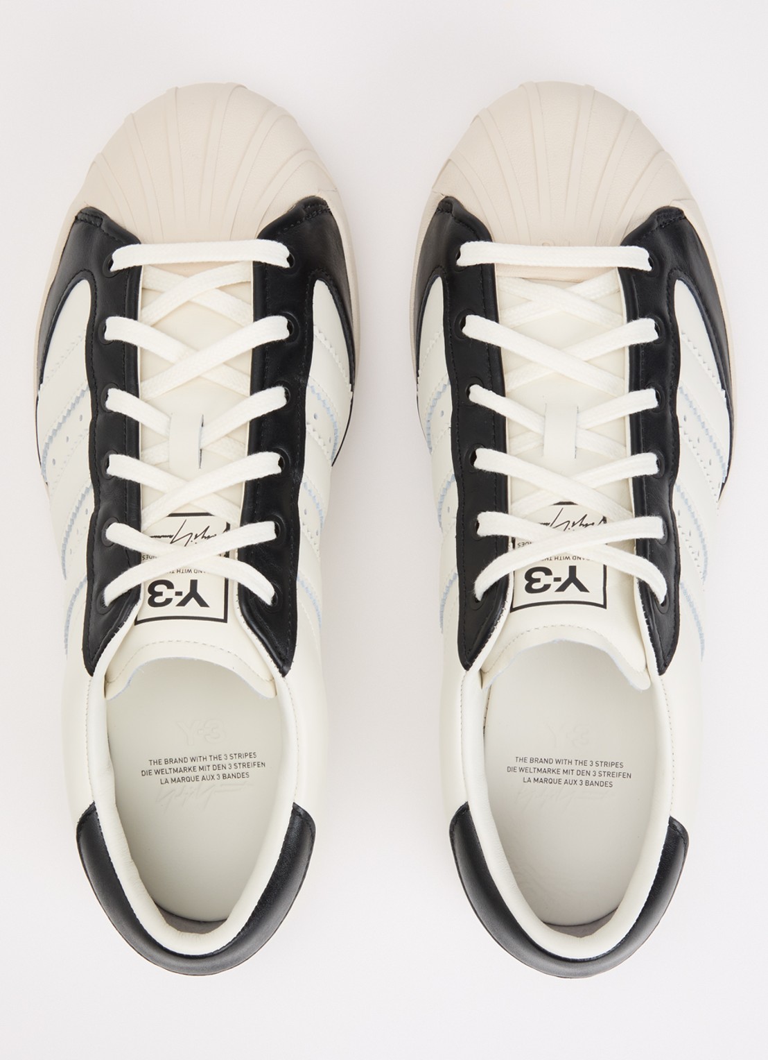 Y-3 Superstar 3G sneaker van leer - detail 3 gebroken wit