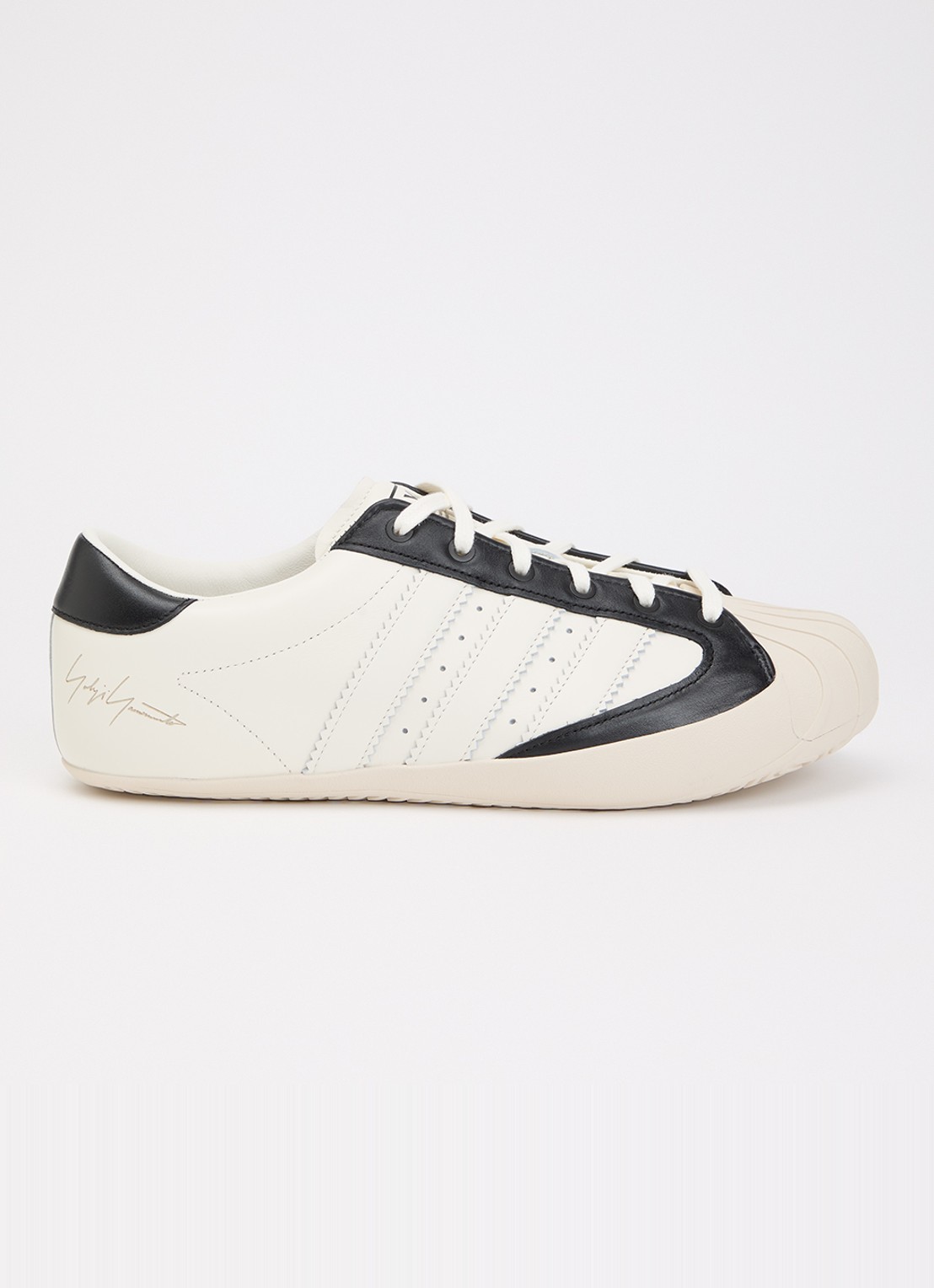 Y-3 Superstar 3G sneaker van leer - voorkant gebroken wit