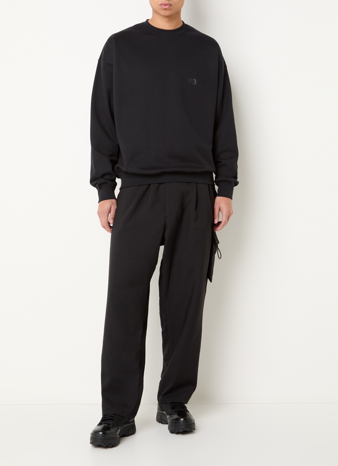 Y-3 Sweater met logoprint - voorkant 3 zwart