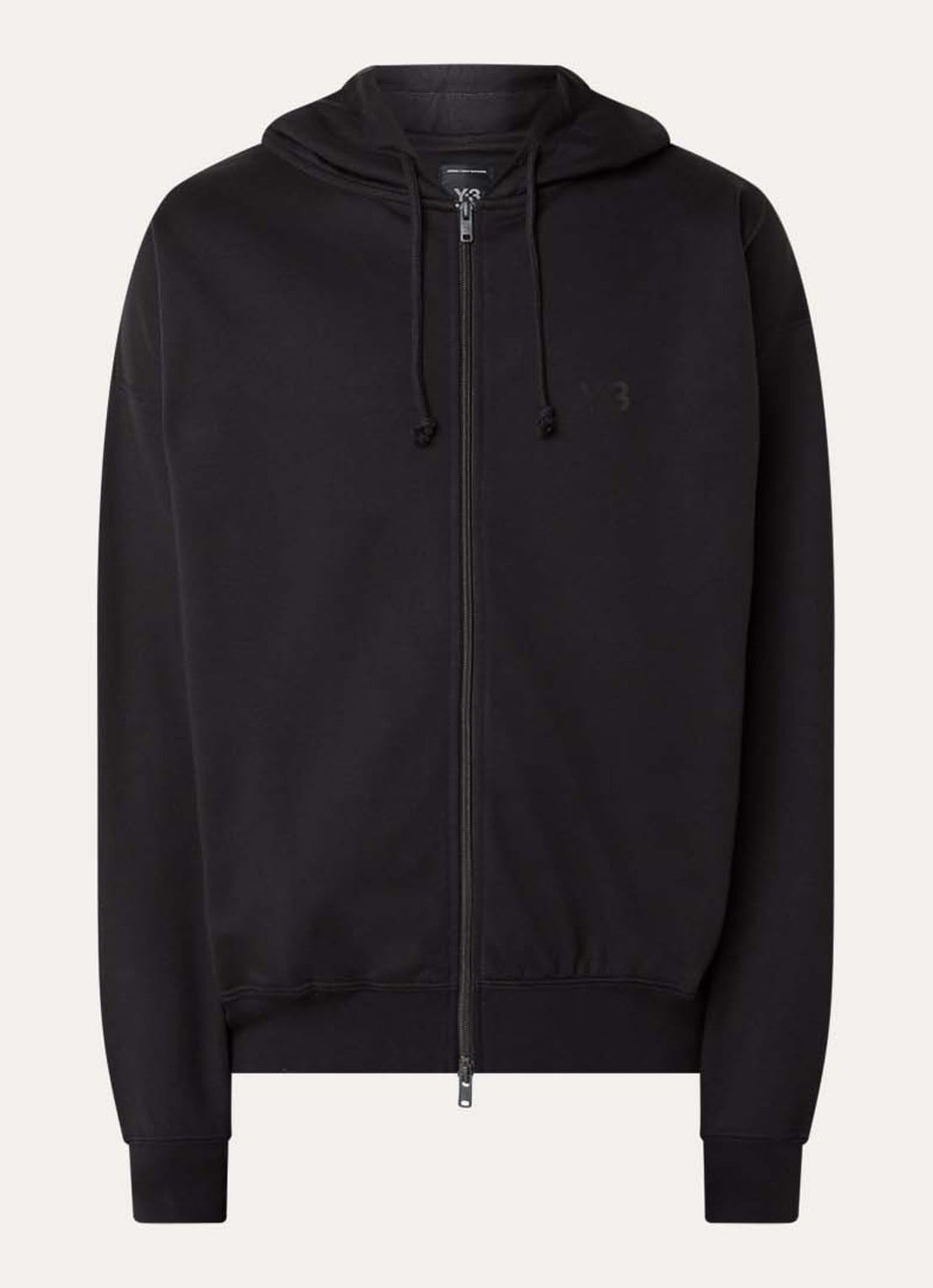 Y-3 Sweatvest met logoprint - voorkant 3 zwart