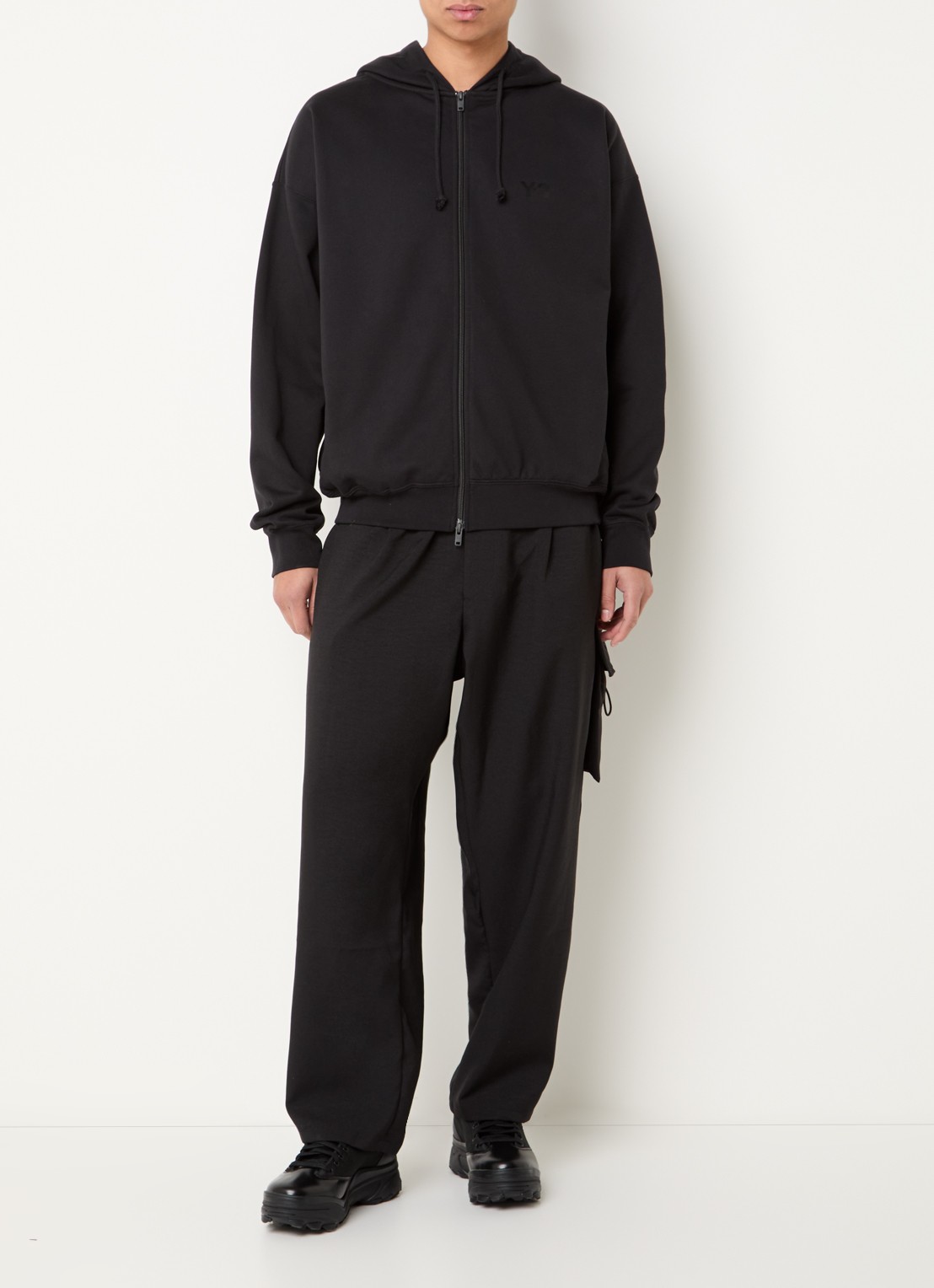 Y-3 Sweatvest met logoprint - voorkant 4 zwart