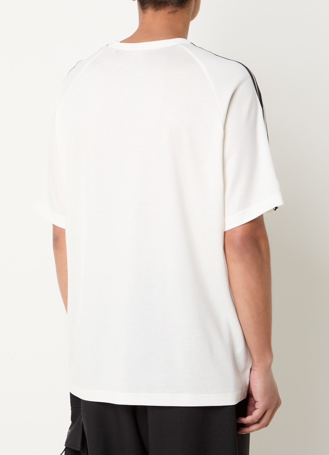 Y-3 T-shirt in wolblend met logoprint - achterkant wit