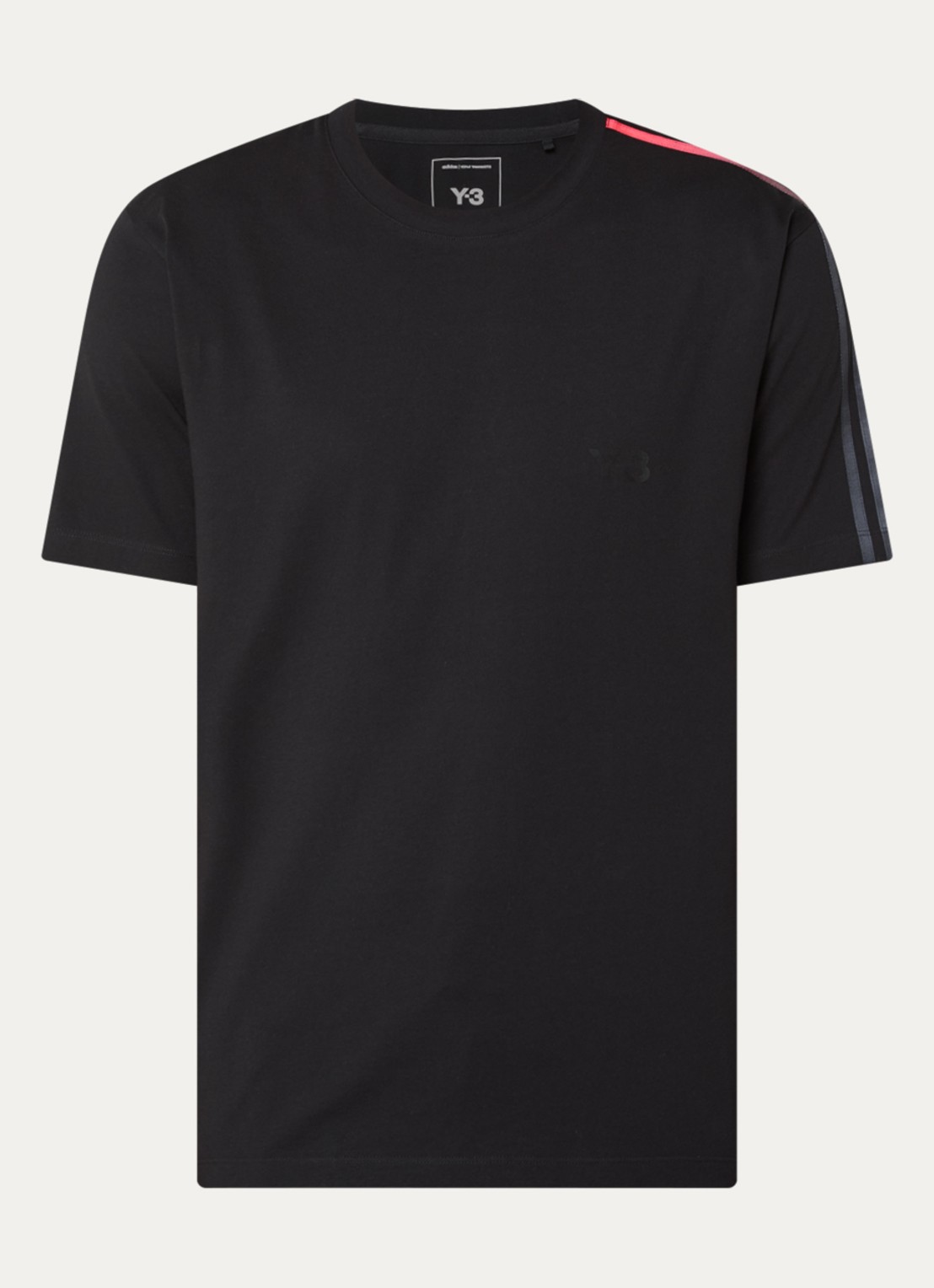 Y-3 T-shirt met logo - voorkant 3 zwart
