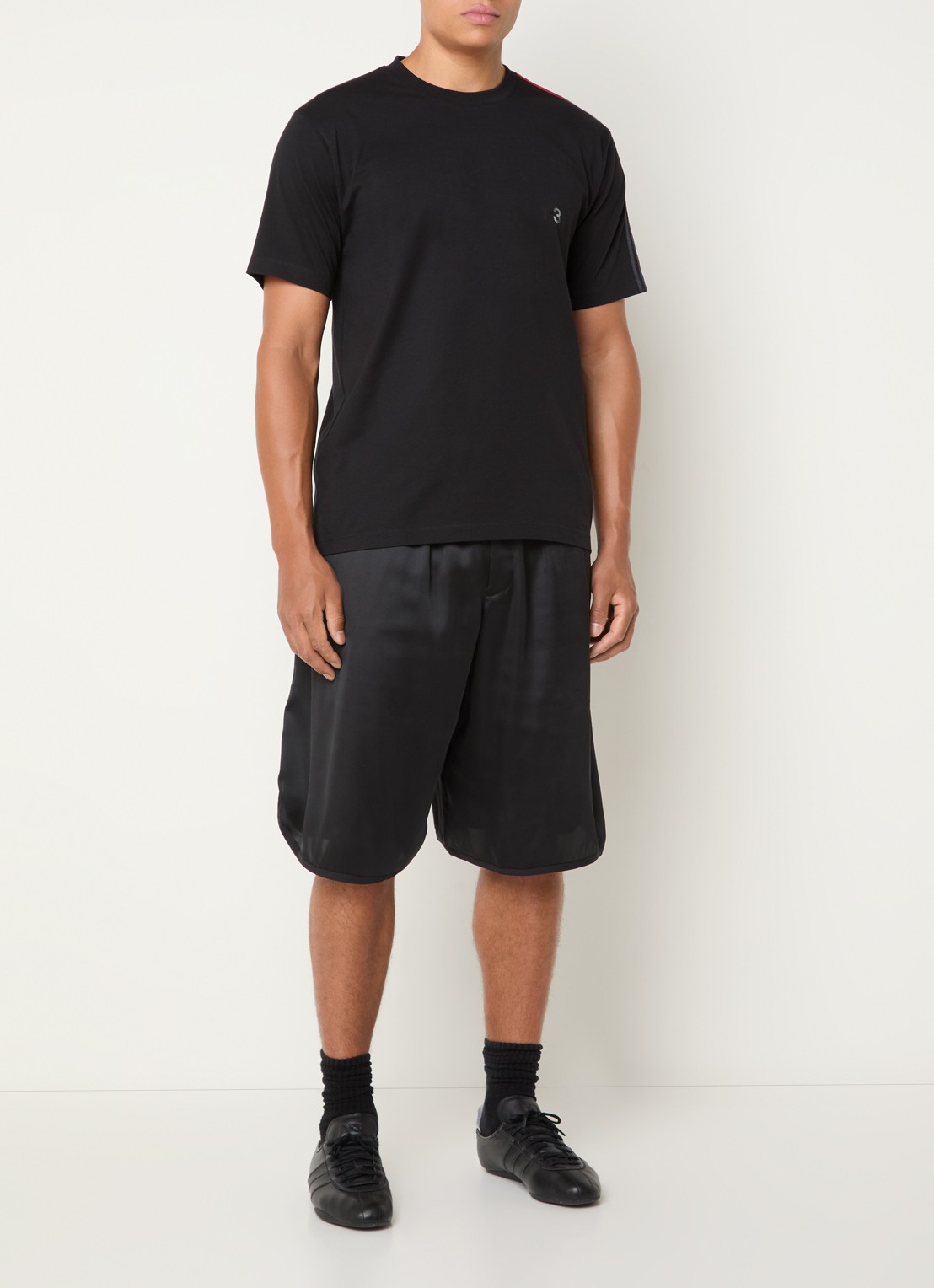 Y-3 T-shirt met logo - voorkant 4 zwart