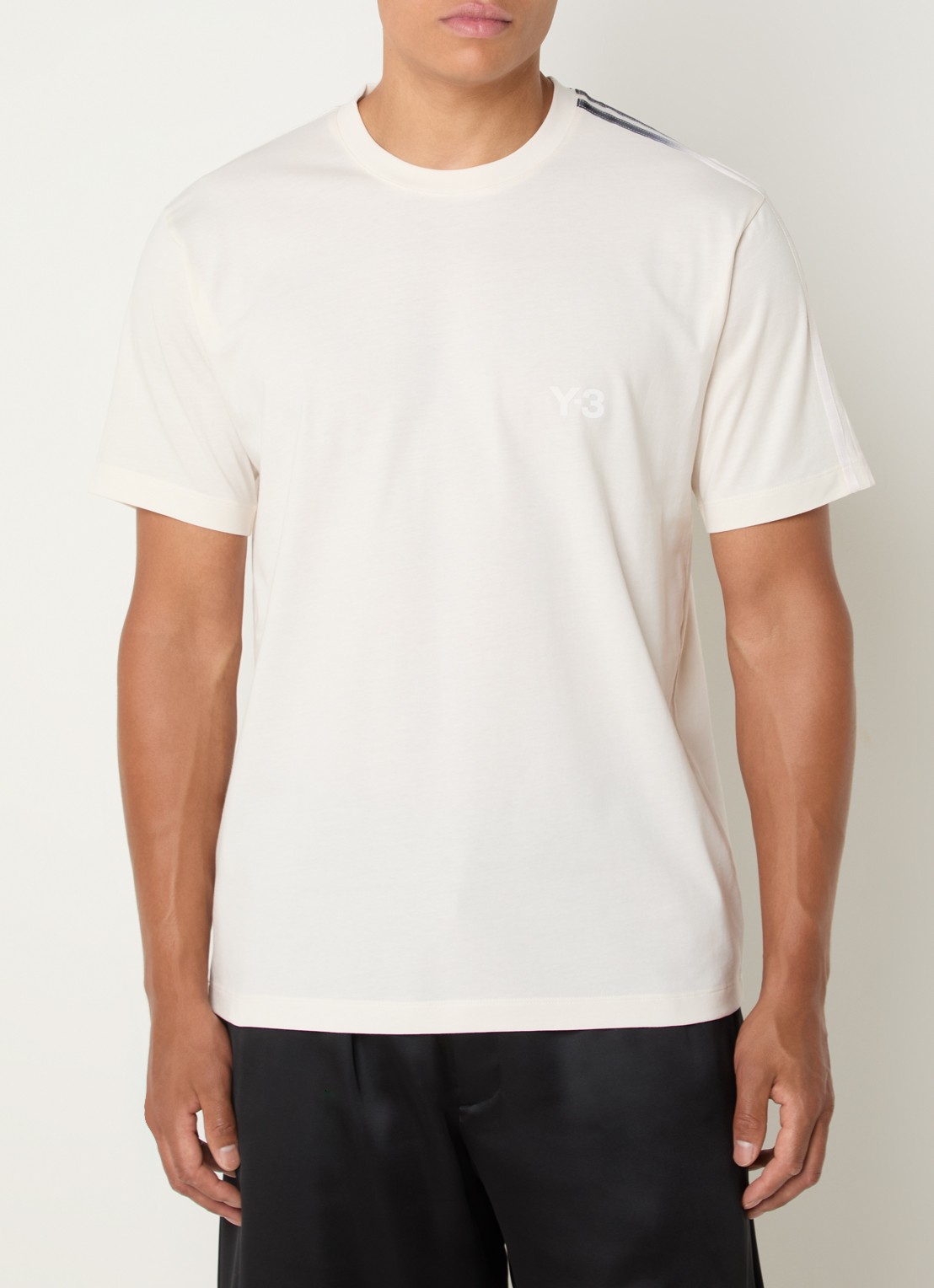 Y-3 T-shirt met logo - detail beige