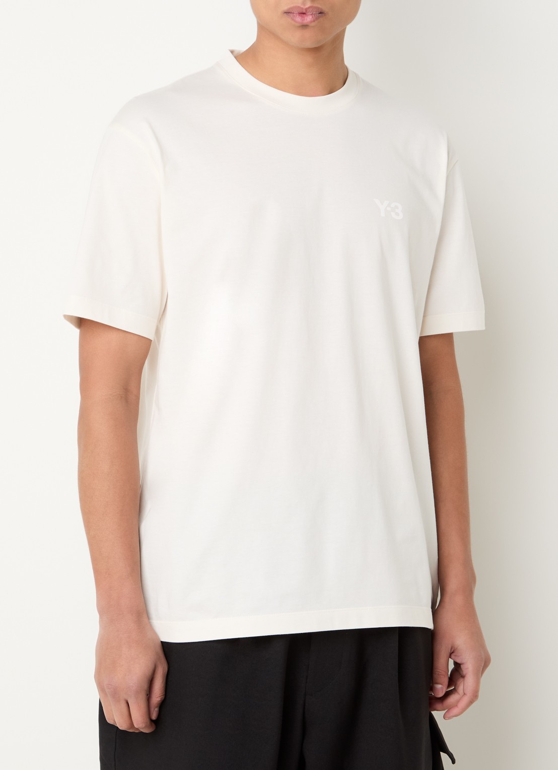 Y-3 T-shirt met logoprint - detail 4 gebroken wit