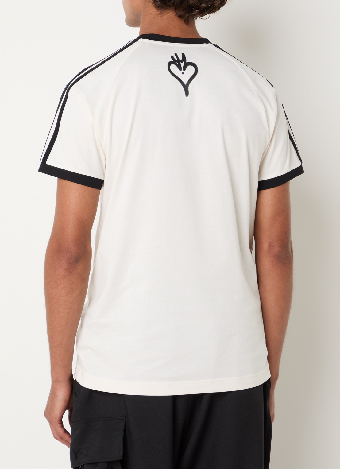 Y-3 T-shirt met print - achterkant 4 gebroken wit