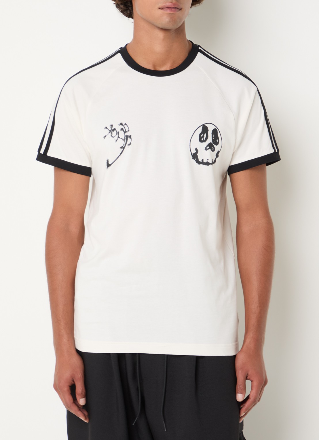 Y-3 T-shirt met print - detail gebroken wit