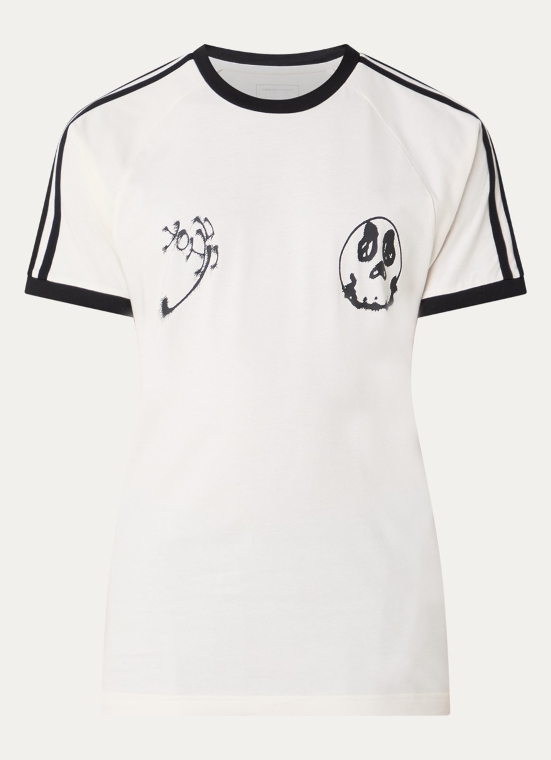 Y-3 T-shirt met print - voorkant 2 gebroken wit