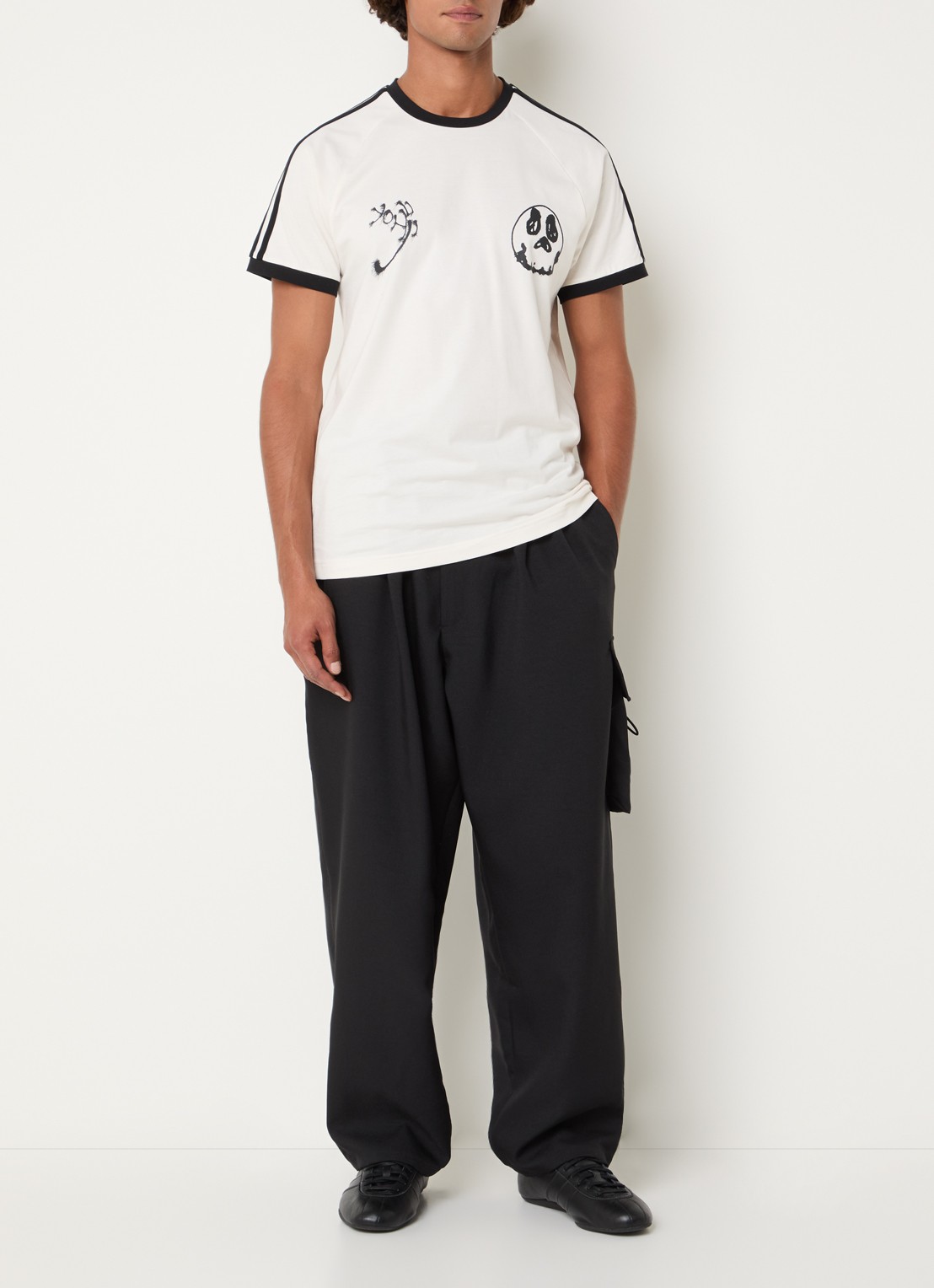 Y-3 T-shirt met print - voorkant 3 gebroken wit