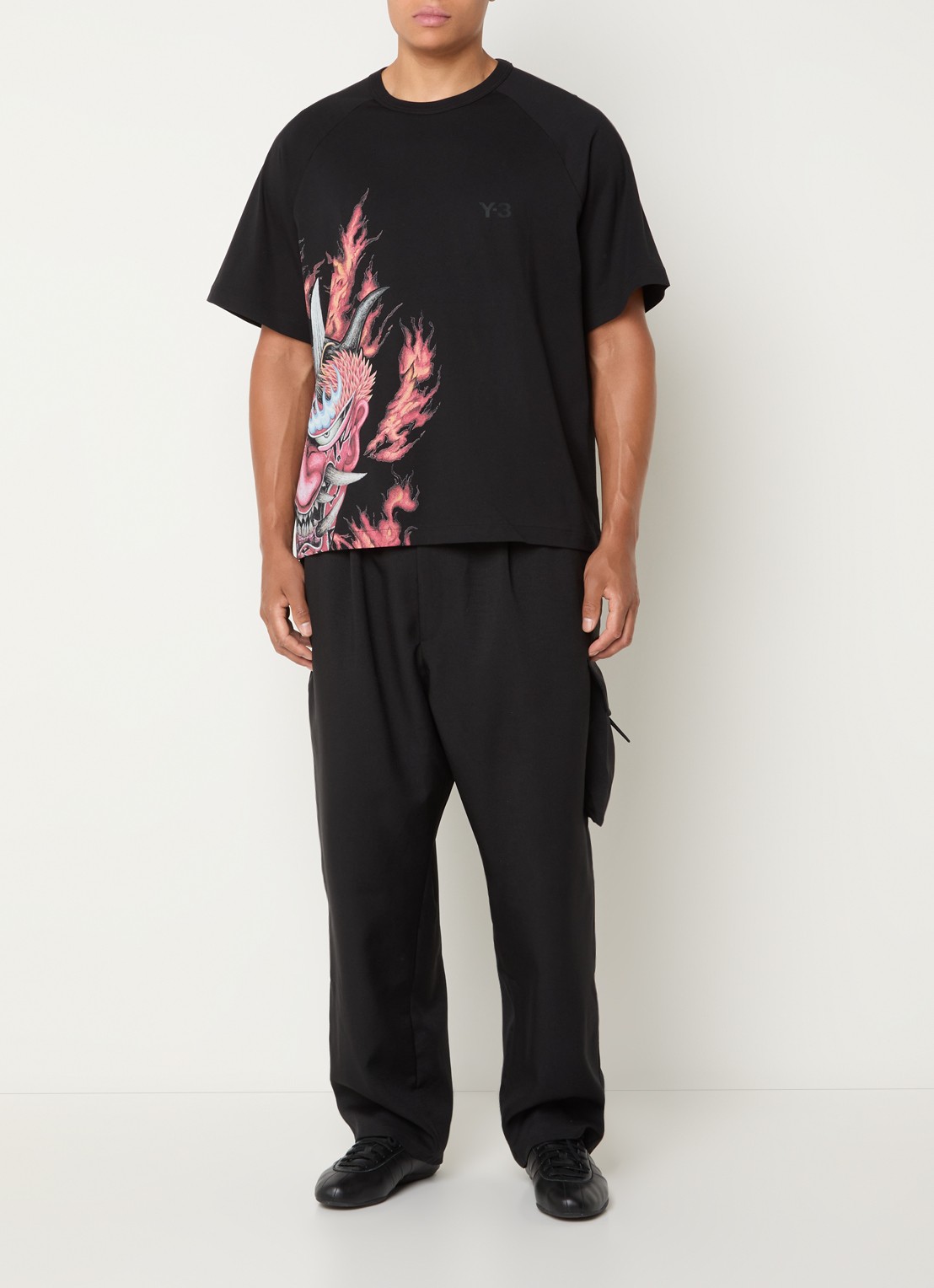 Y-3 T-shirt met print - voorkant 4 zwart